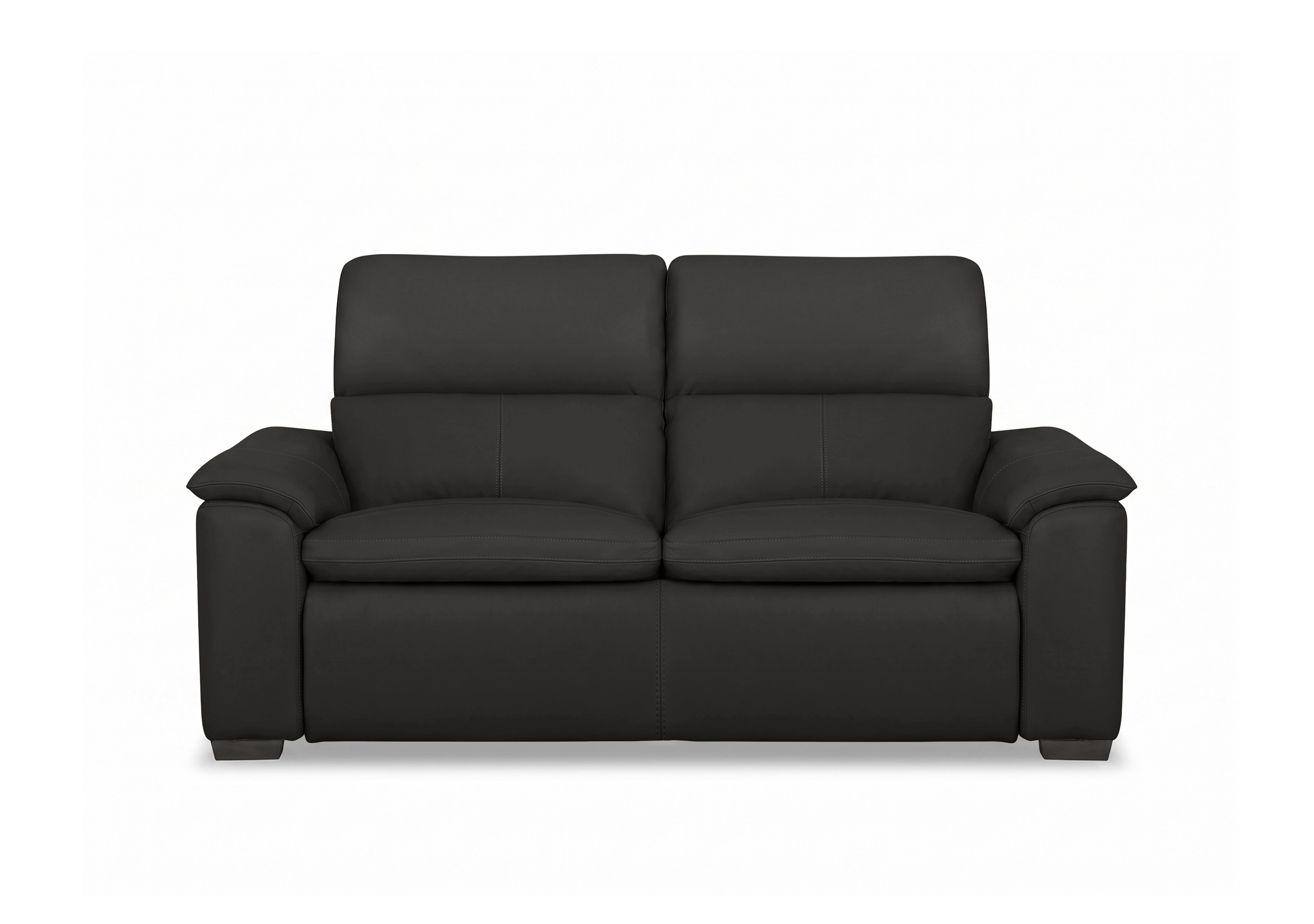 Relax 2 Seater Leather Sofa in Nw-520e Black on Furniture Village