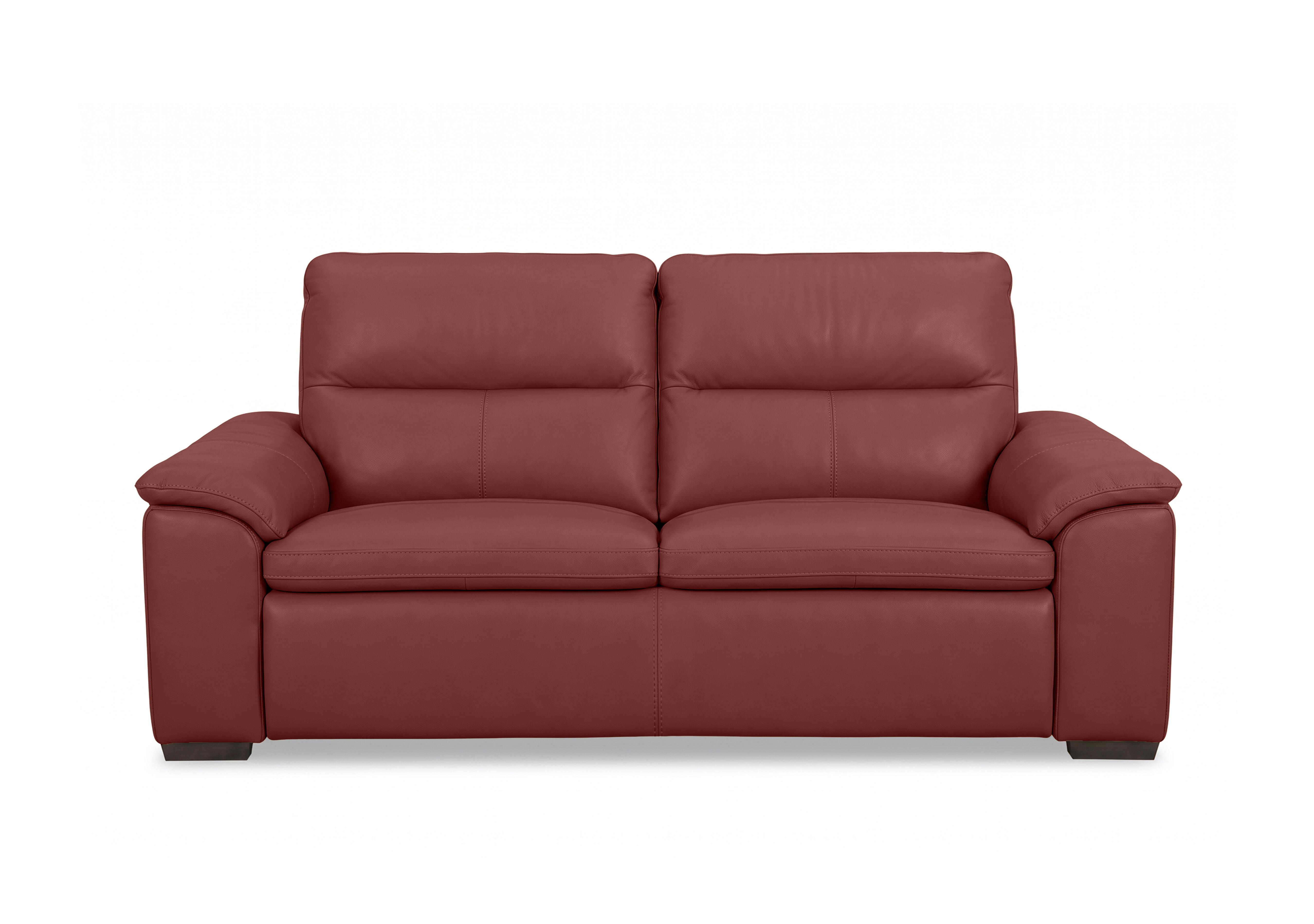 Relax 3 Seater Leather Sofa in Nw-035c Deep Red on Furniture Village