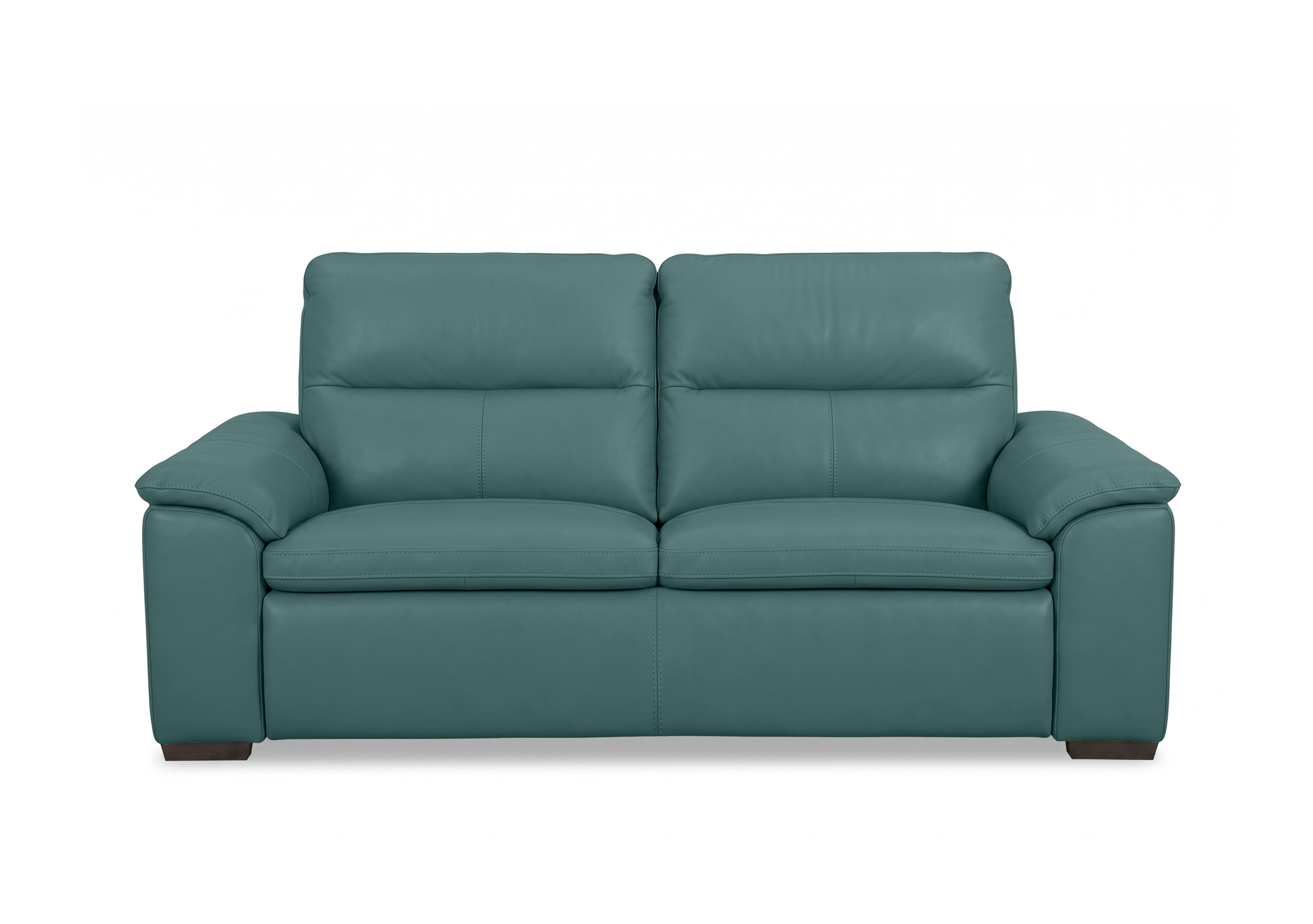 Relax 3 Seater Leather Sofa in Nw-301e Lake Green on Furniture Village