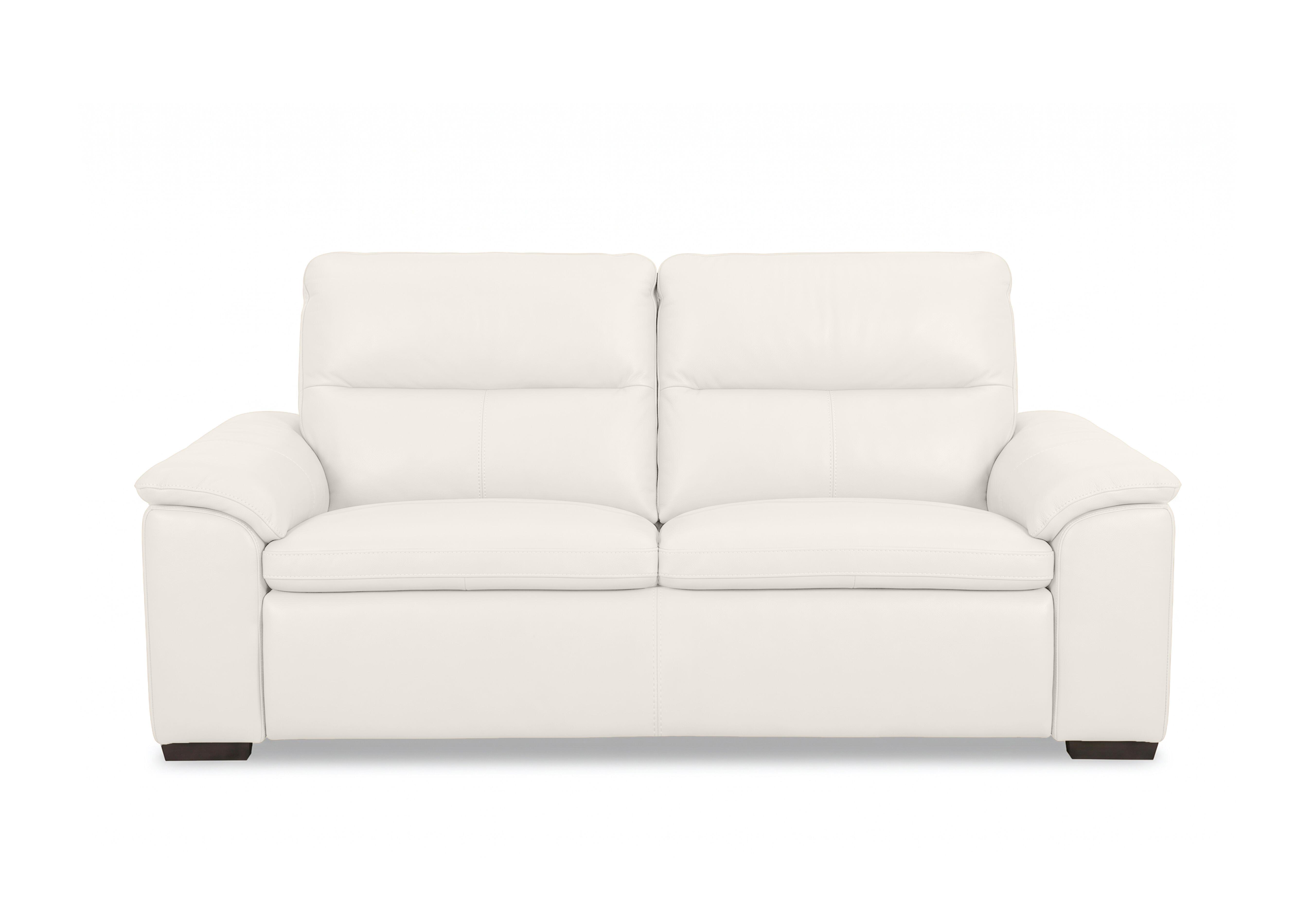Relax 3 Seater Leather Sofa in Nw-420e Star White on Furniture Village