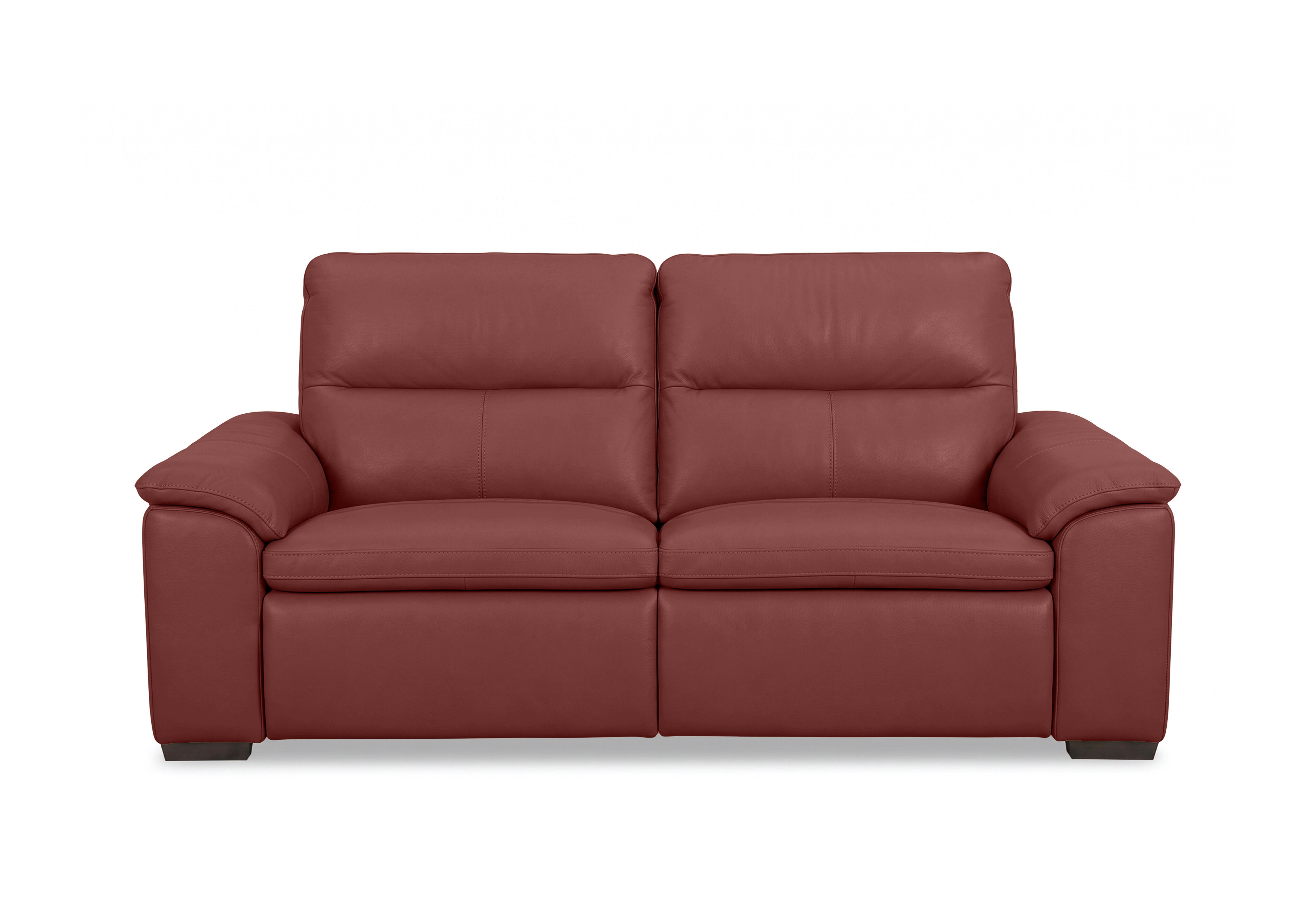 Relax 3 Seater Leather Power Recliner Sofa with Power Headrests in Nw-035c Deep Red on Furniture Village