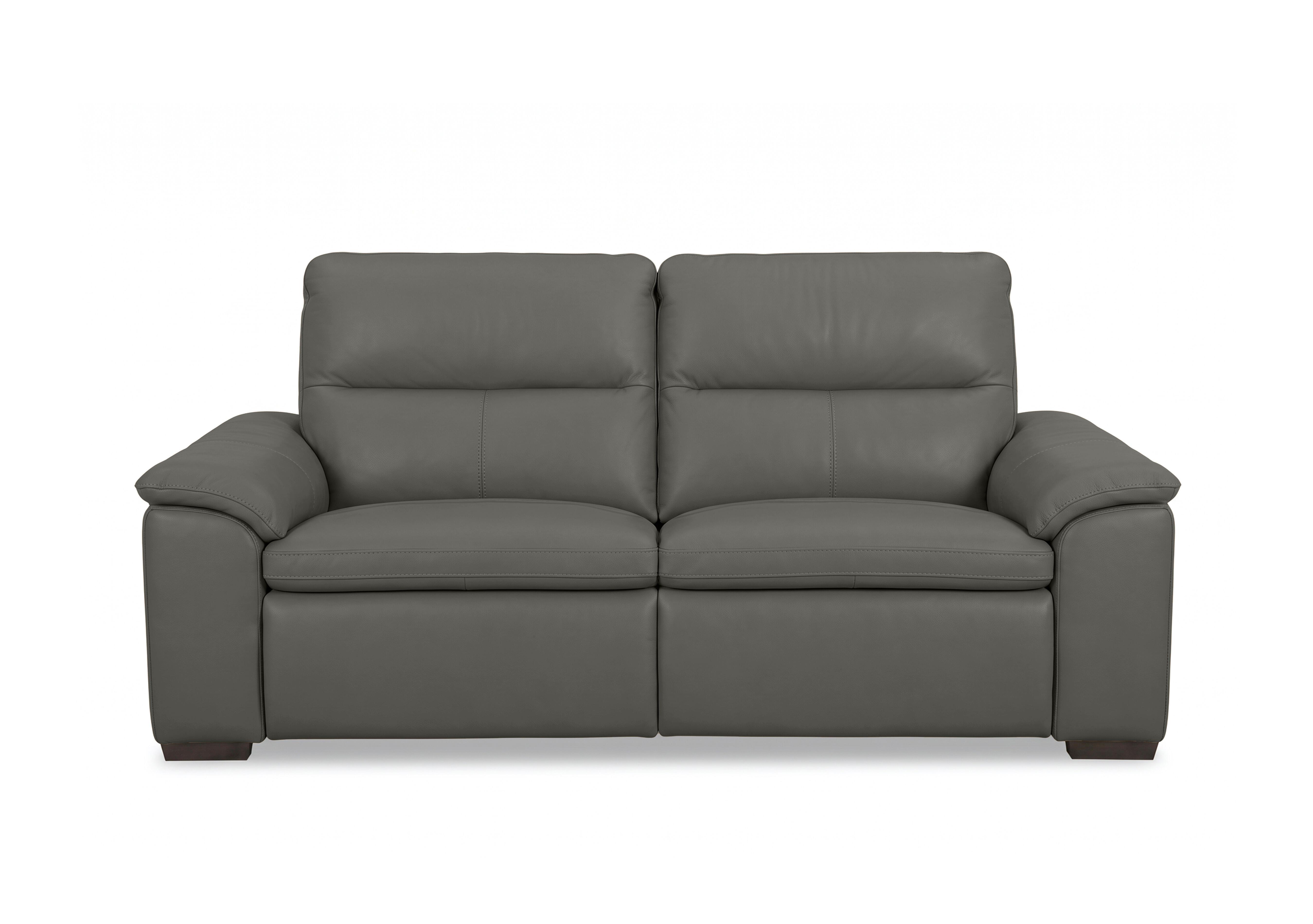 Relax 3 Seater Leather Power Recliner Sofa with Power Headrests in Nw-088e Charcoal Grey on Furniture Village