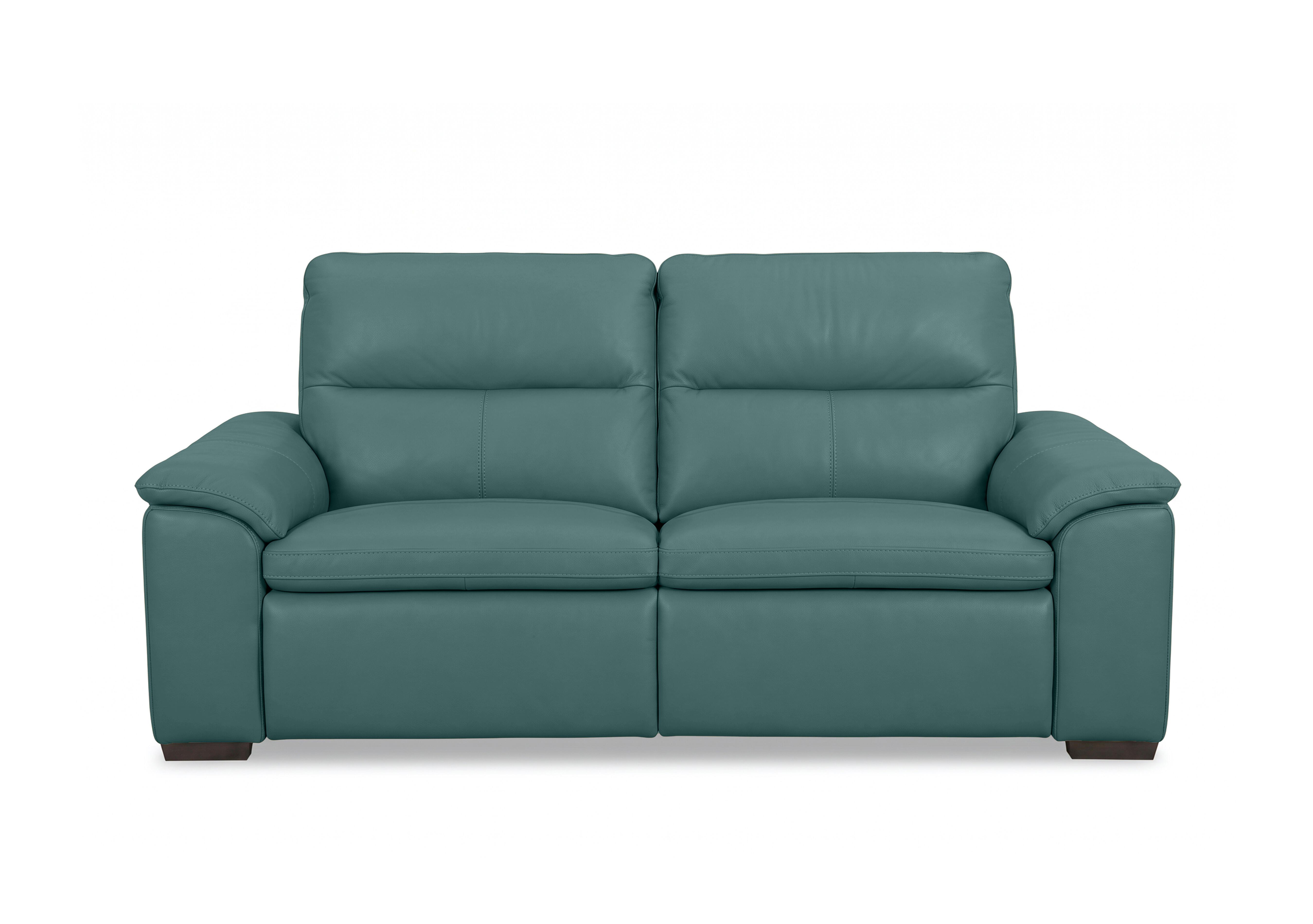 Relax 3 Seater Leather Power Recliner Sofa with Power Headrests in Nw-301e Lake Green on Furniture Village
