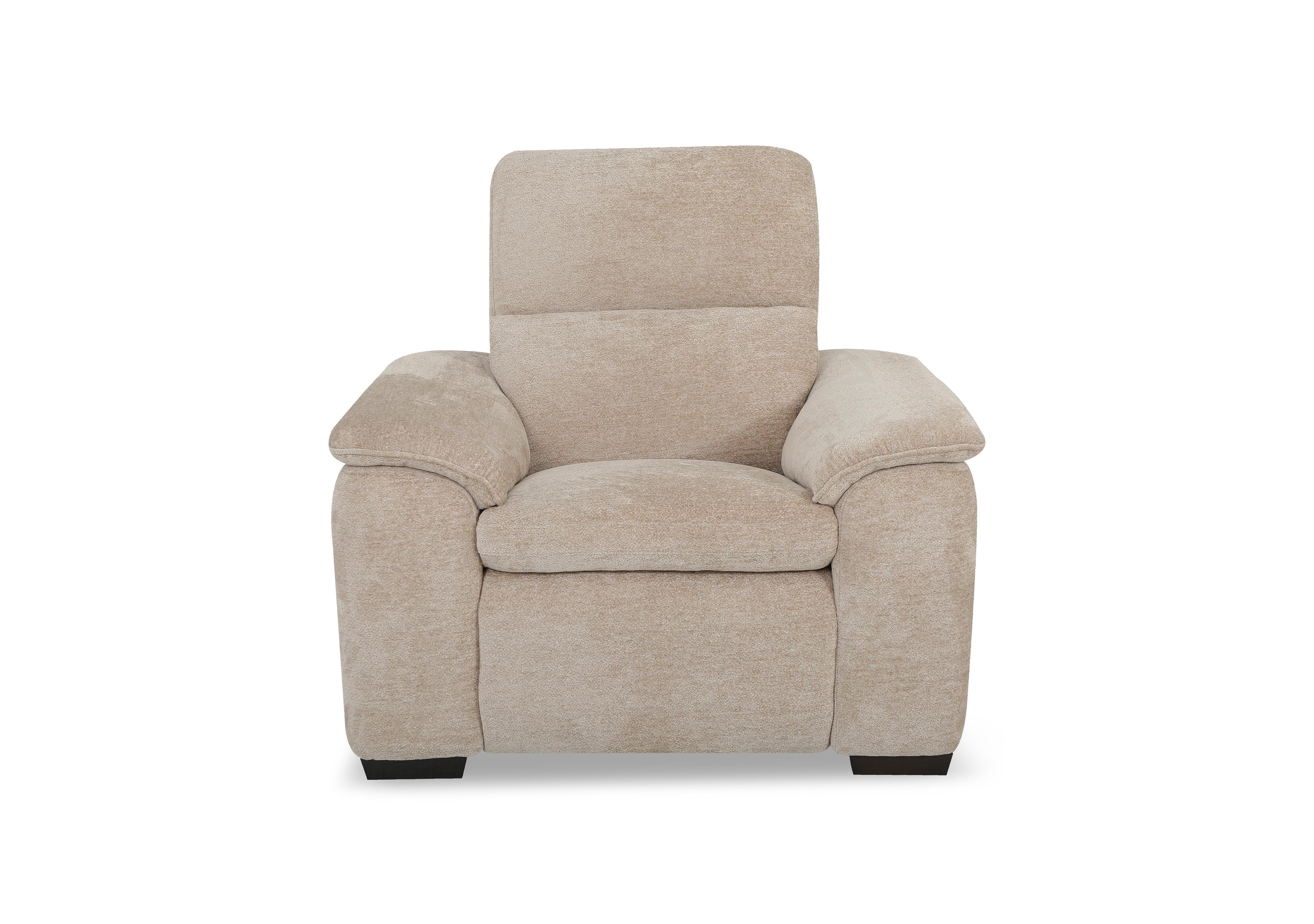 Relax Fabric Power Recliner Armchair with Power Headrest in Fab-Mat-R02 Beige on Furniture Village