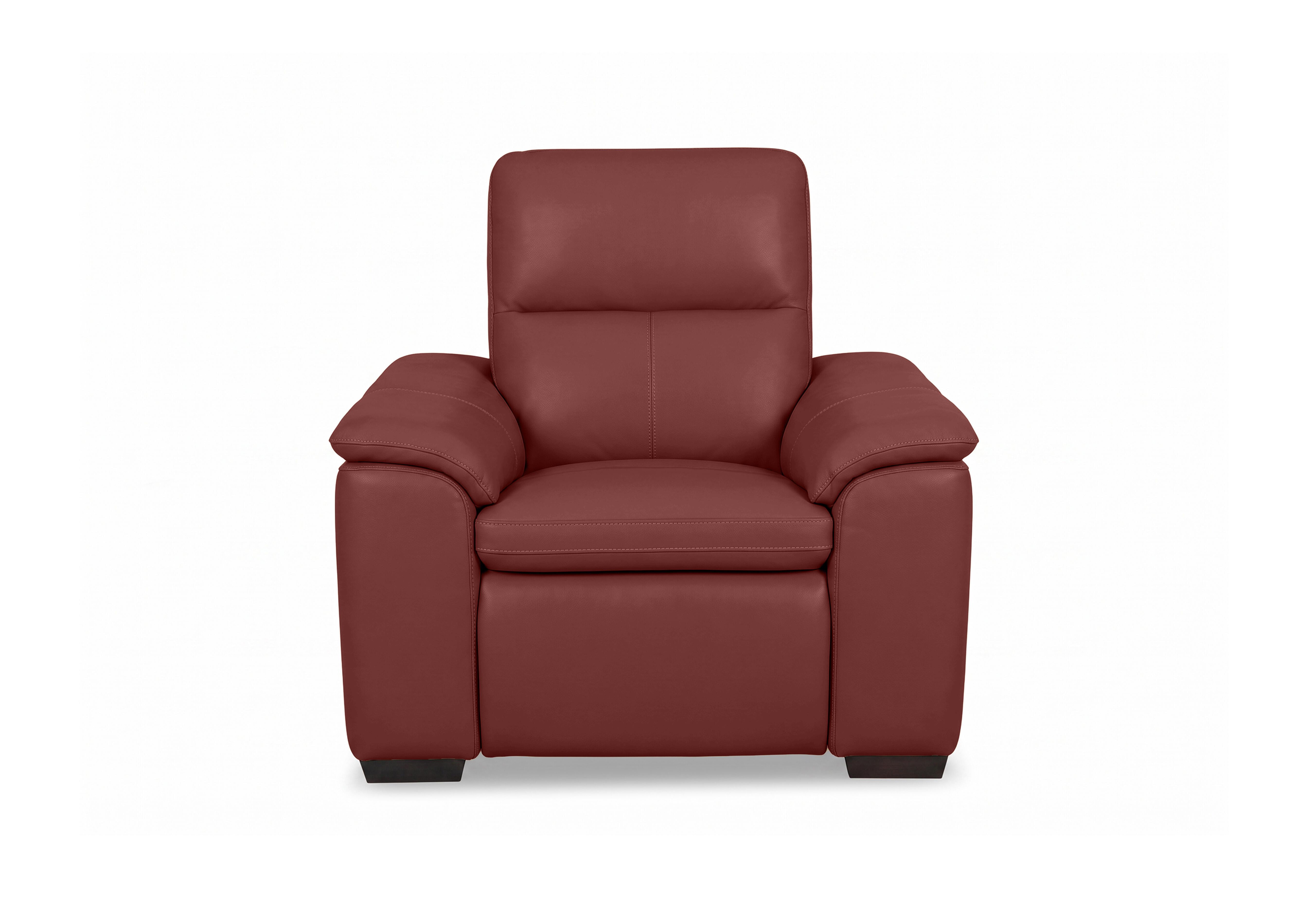 Relax Leather Power Recliner Armchair with Power Headrest in Nw-035c Deep Red on Furniture Village