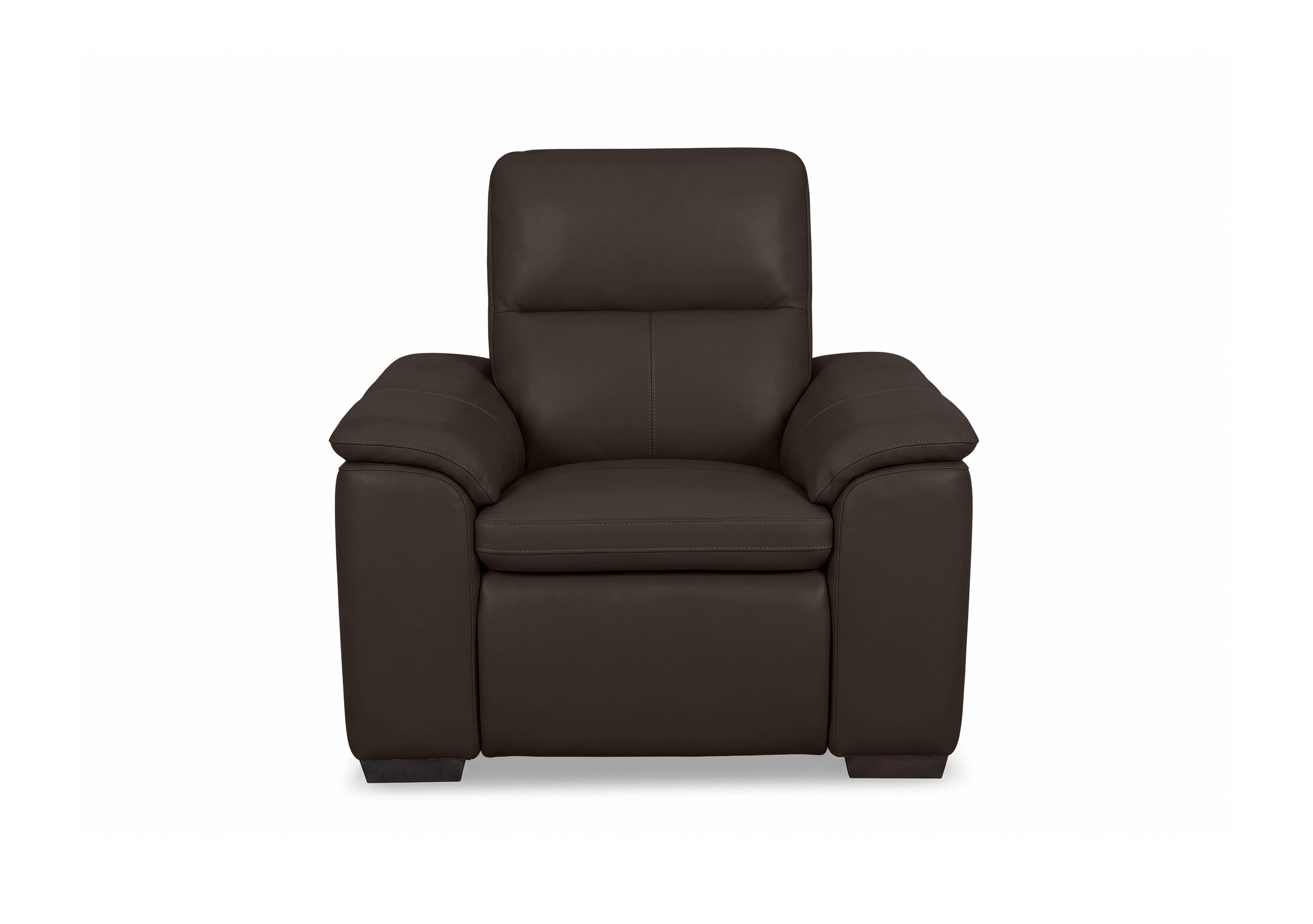 Relax Leather Power Recliner Armchair with Power Headrest in Nw-1748 Dark Chocolate on Furniture Village