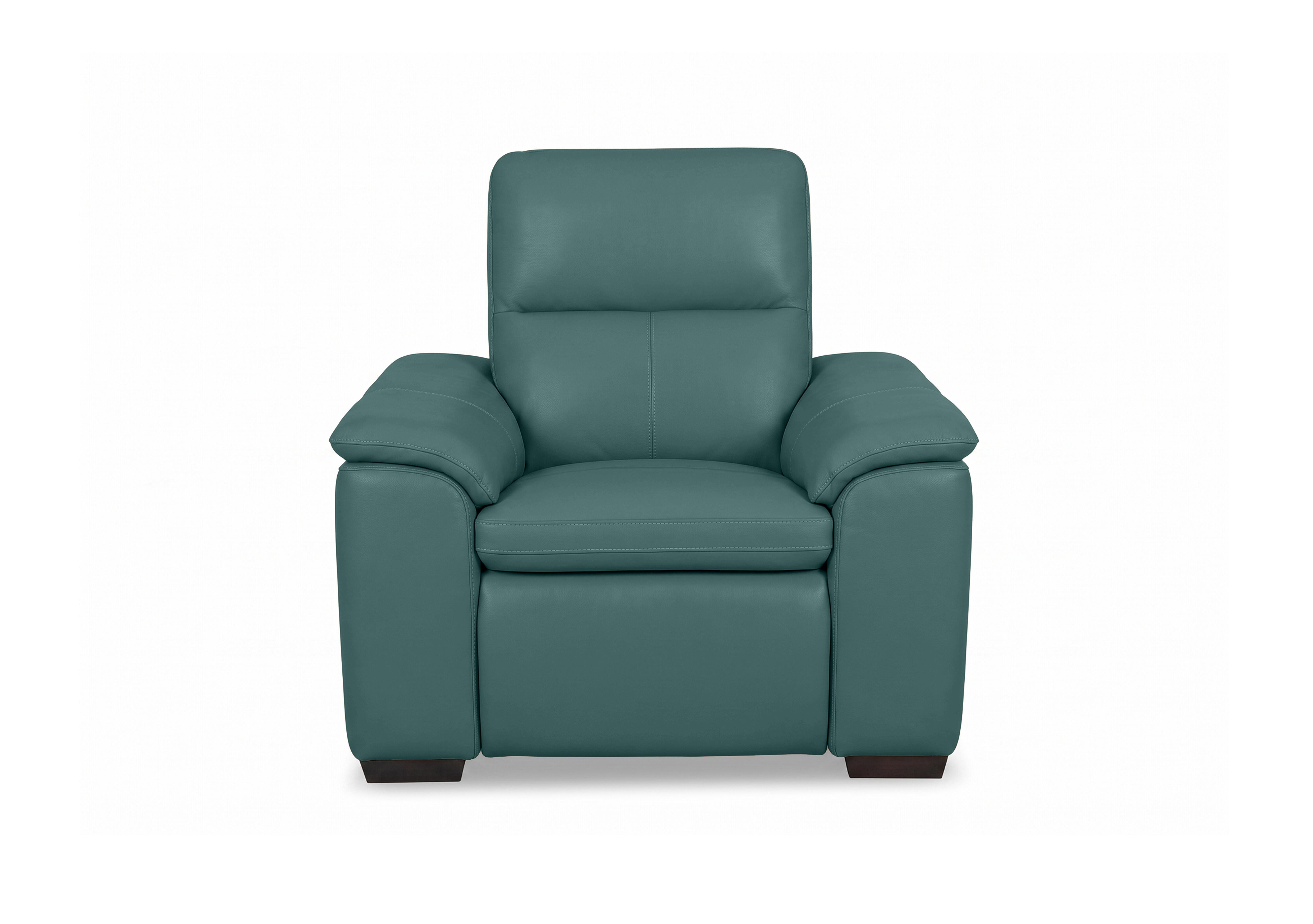 Relax Leather Power Recliner Armchair with Power Headrest in Nw-301e Lake Green on Furniture Village
