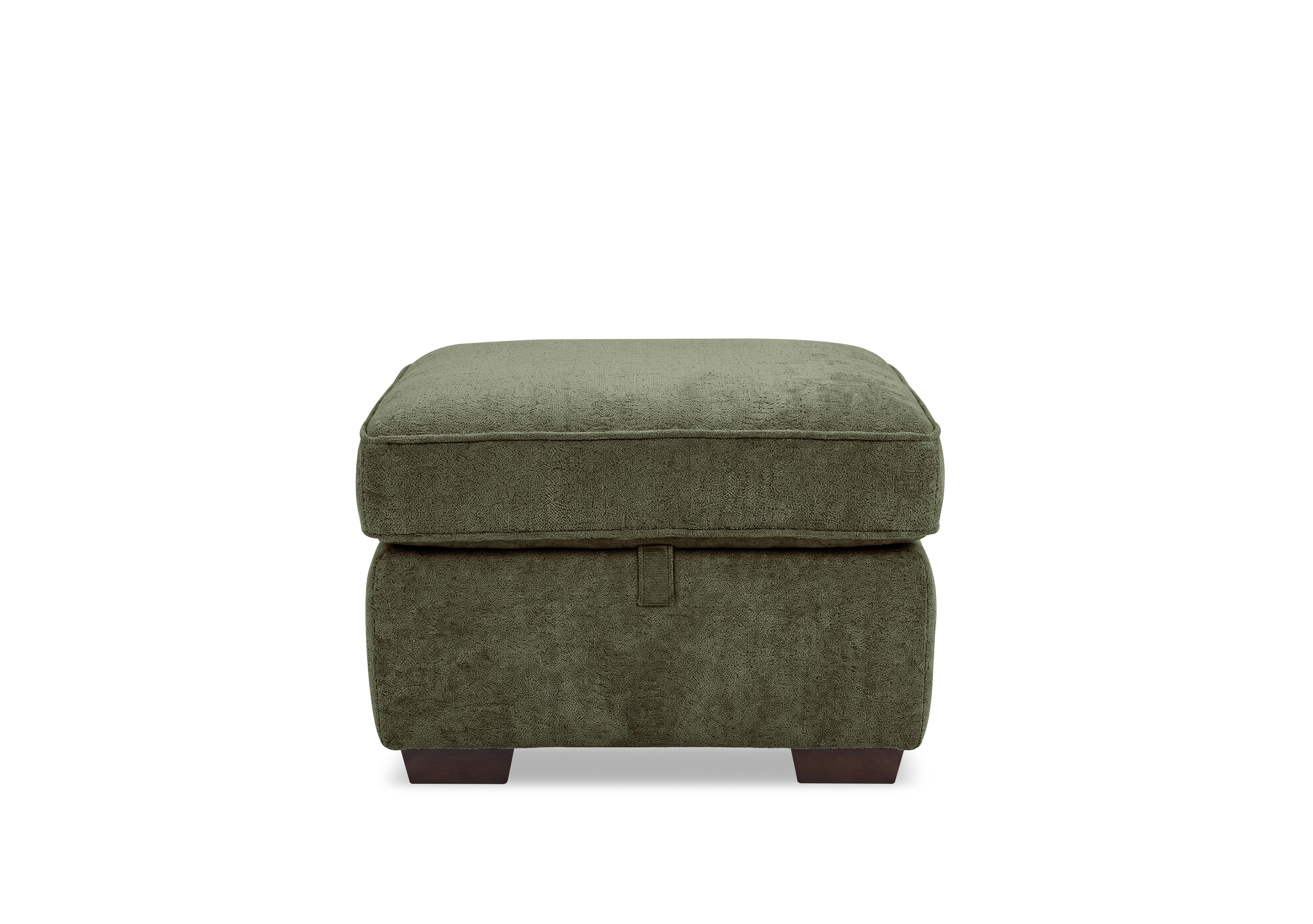 Relax Fabric Storage Footstool in Fab-Mat-R13 Olive Green on Furniture Village