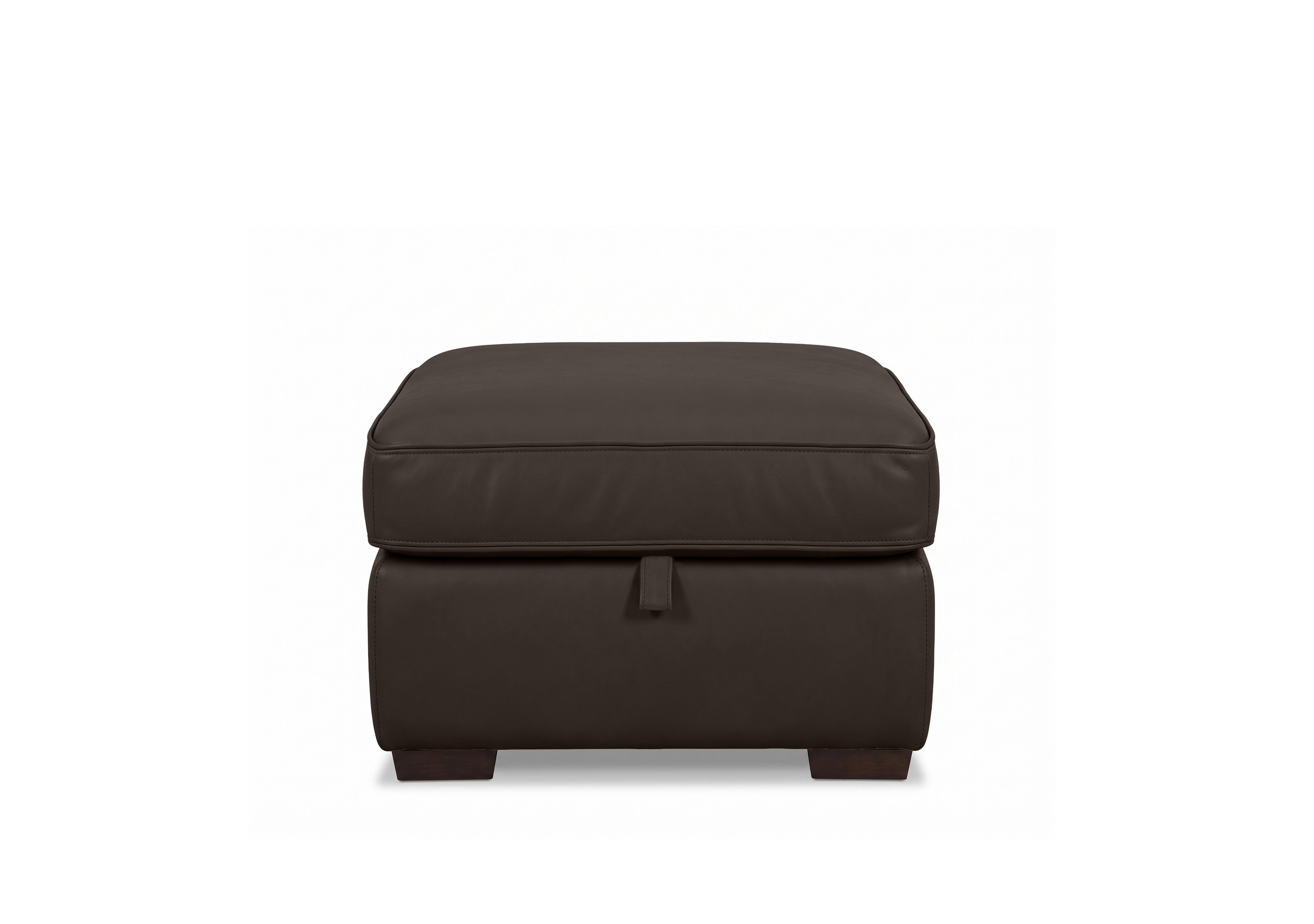 Relax Leather Storage Footstool in Nw-1748 Dark Chocolate on Furniture Village