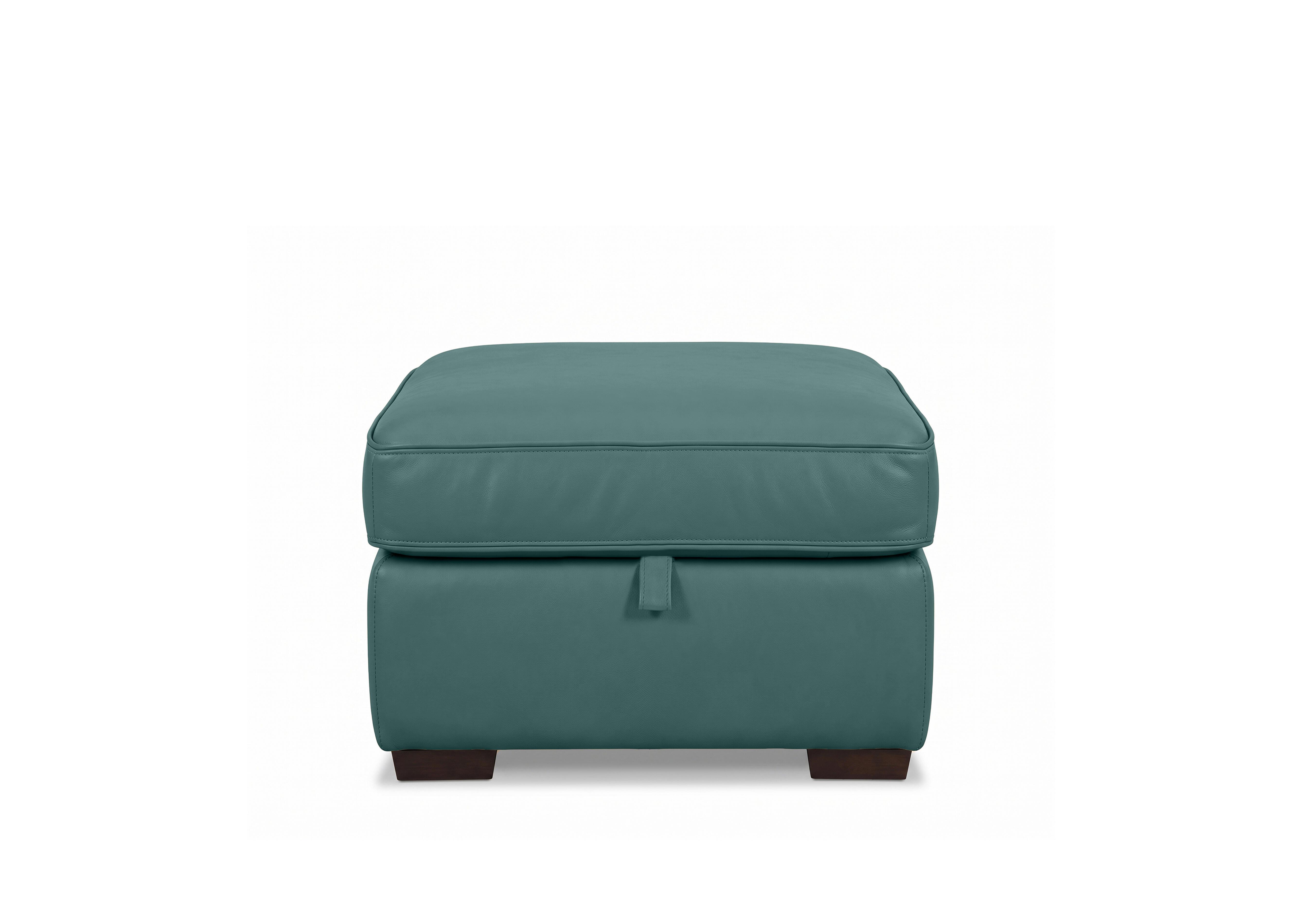 Relax Leather Storage Footstool in Nw-301e Lake Green on Furniture Village