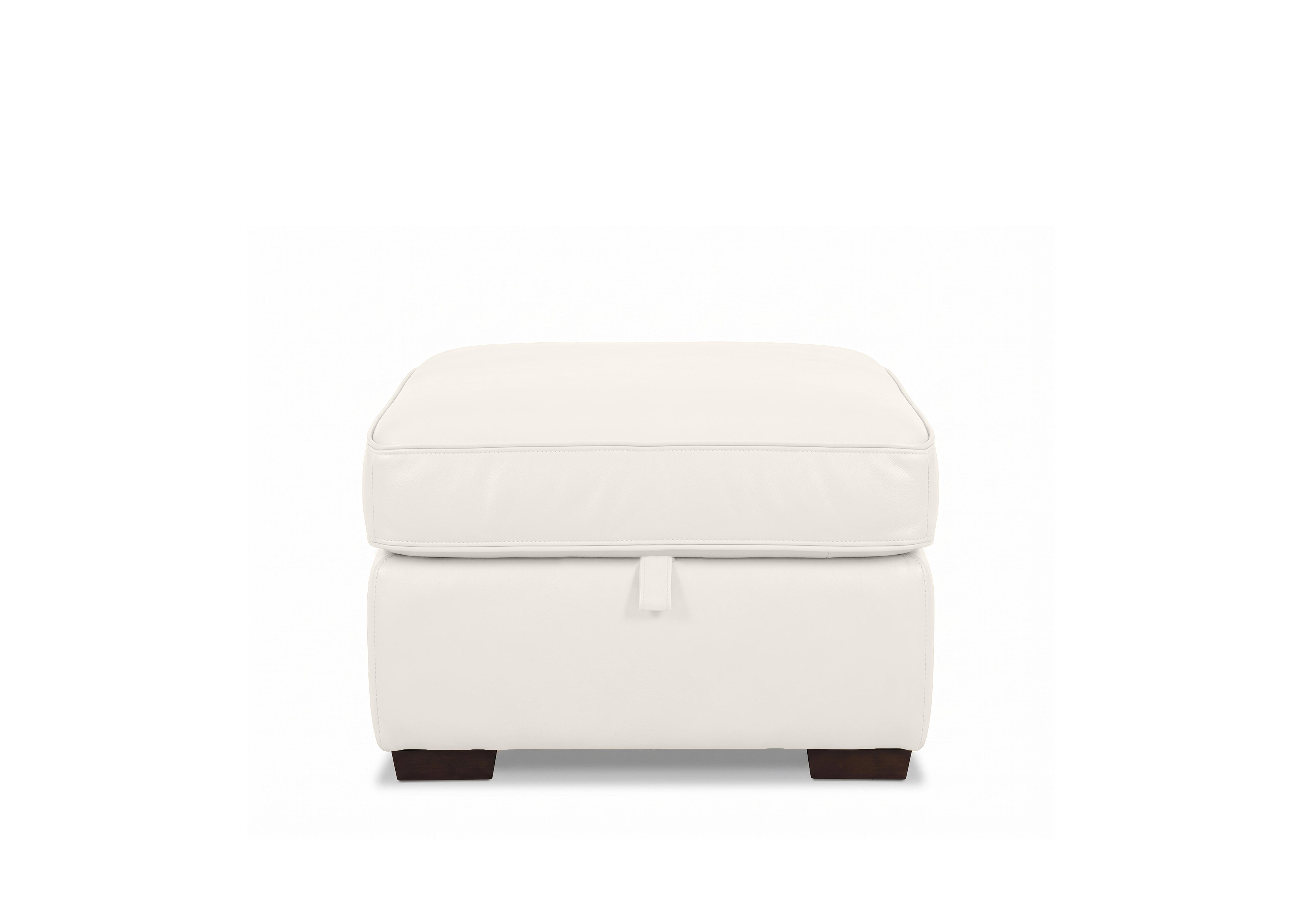 Relax Leather Storage Footstool in Nw-420e Star White on Furniture Village