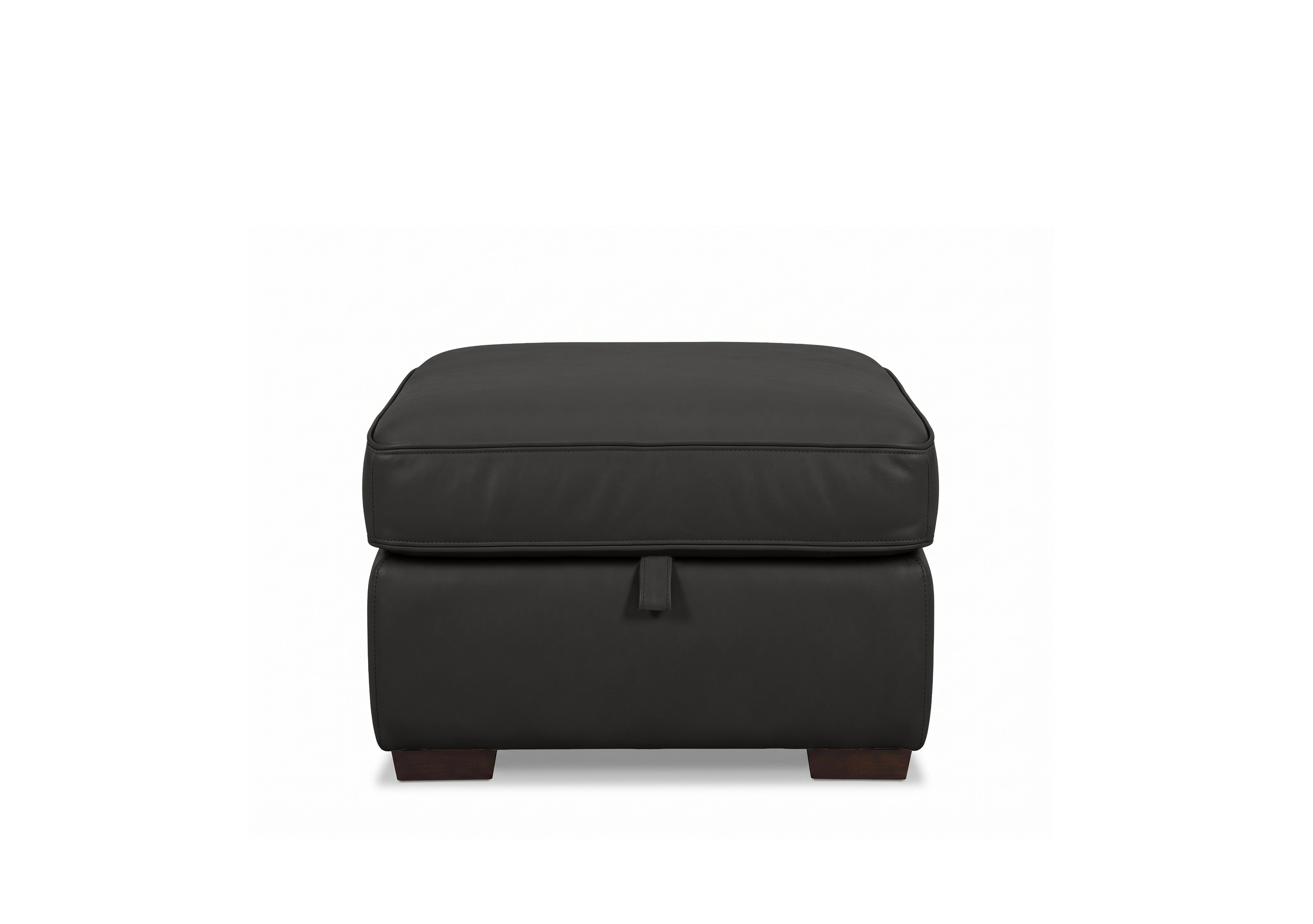 Relax Leather Storage Footstool in Nw-520e Black on Furniture Village