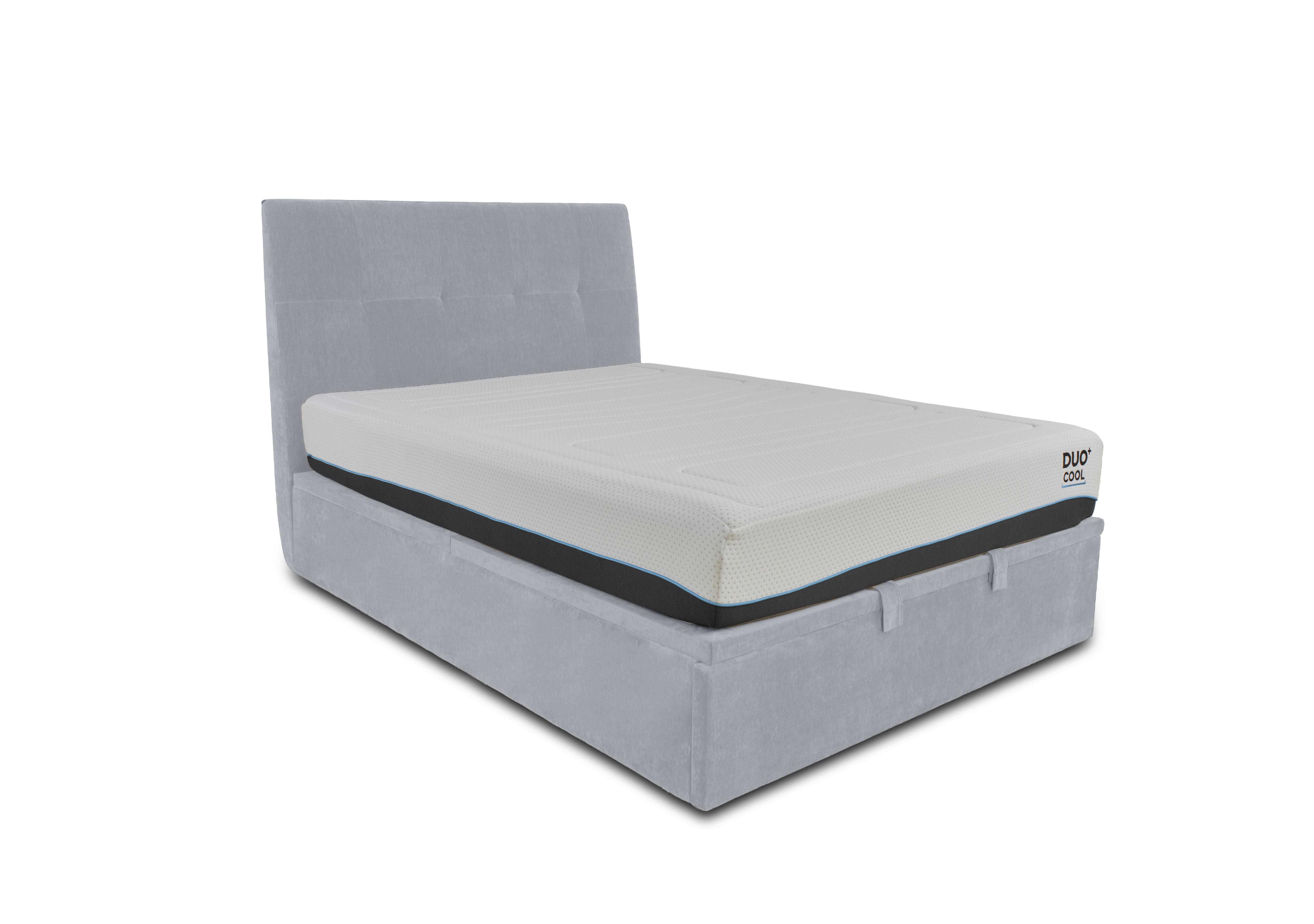 Ortega End Lift Ottoman Bed Frame in Cloudy Silver on Furniture Village
