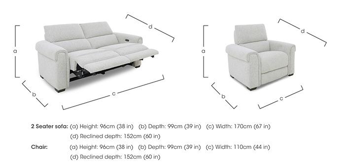 Nixon 2 Seater Fabric Power Recliner Sofa and 2 Armchairs Set in  on Furniture Village