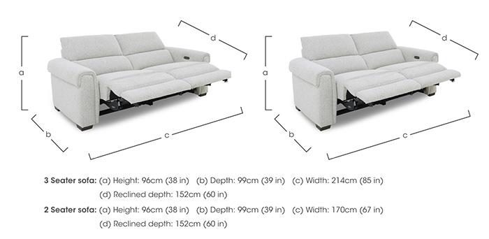 Nixon 3 Seater and 2 Seater Fabric Power Recliner Sofa Set in  on Furniture Village