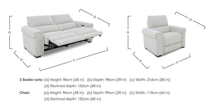 Nixon 3 Seater Fabric Power Recliner Sofa and Armchair Set in  on Furniture Village