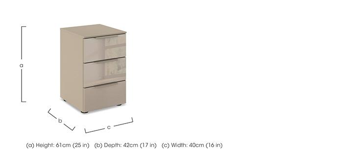Estella 3 Drawer Glass Bedside Cabinet in  on Furniture Village