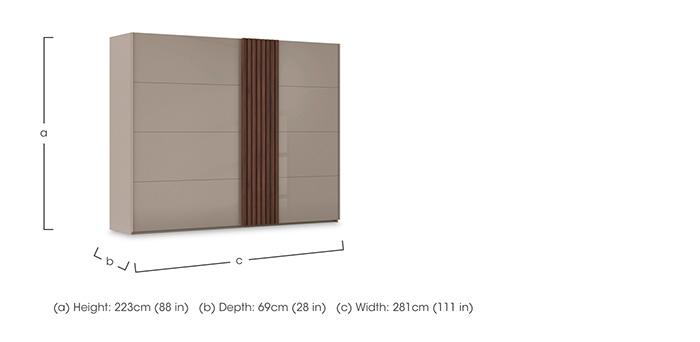 Estella 281cm 2 Door Glass Sliding Wardrobe in  on Furniture Village