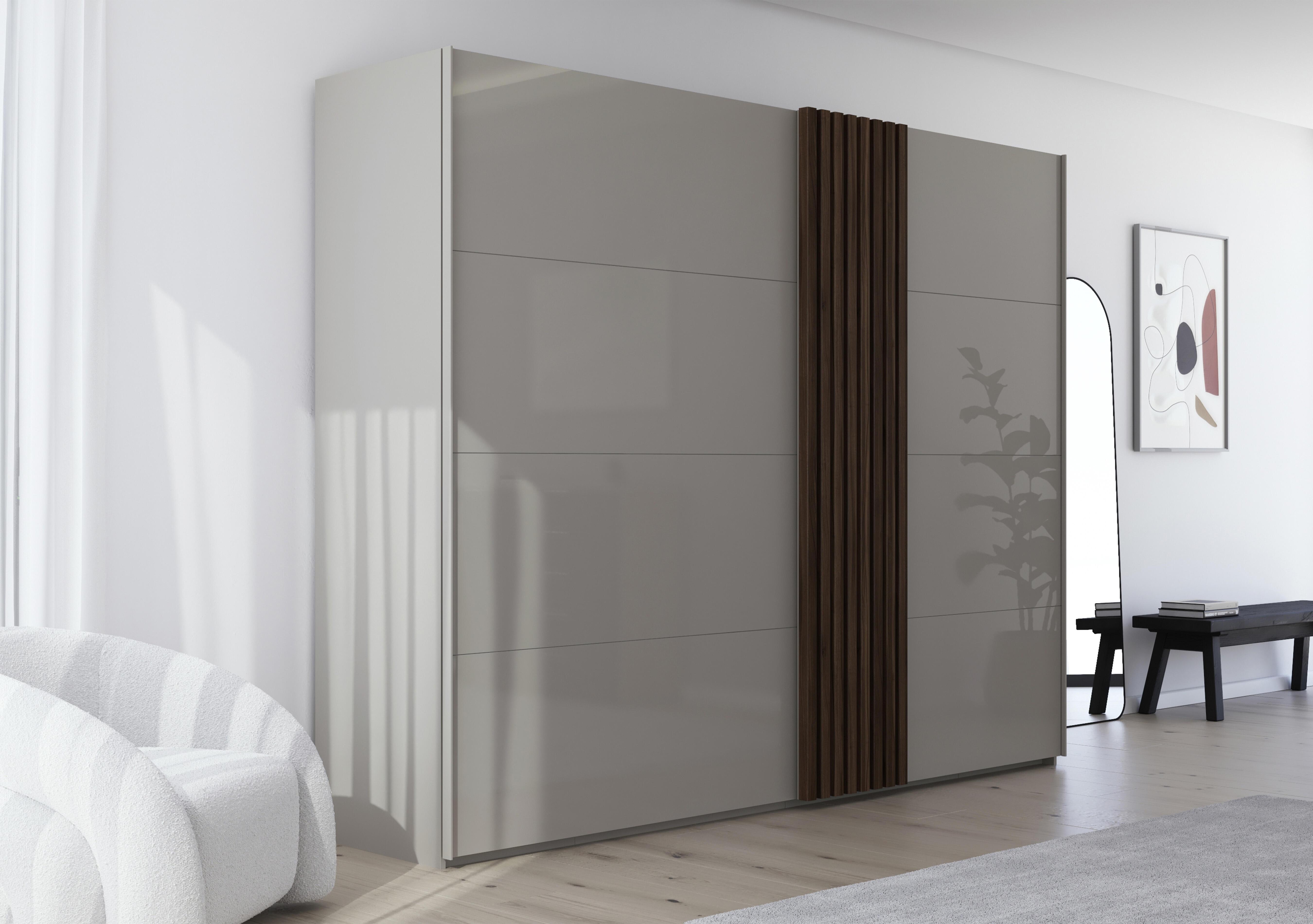 Estella 281cm 2 Door Glass Sliding Wardrobe in  on Furniture Village