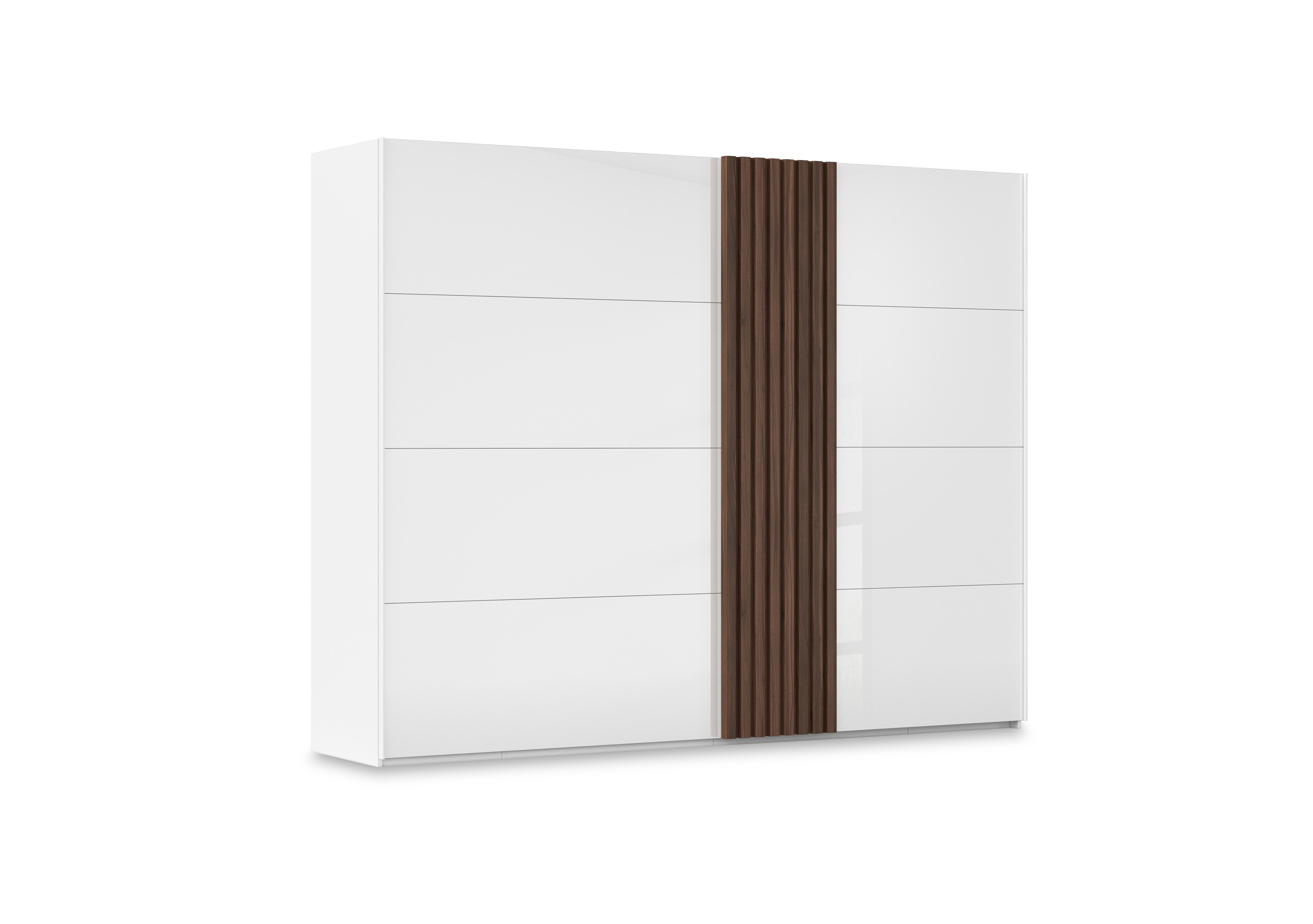 Estella 281cm 2 Door Glass Sliding Wardrobe in Ag971 Alpine White/White Glass on Furniture Village