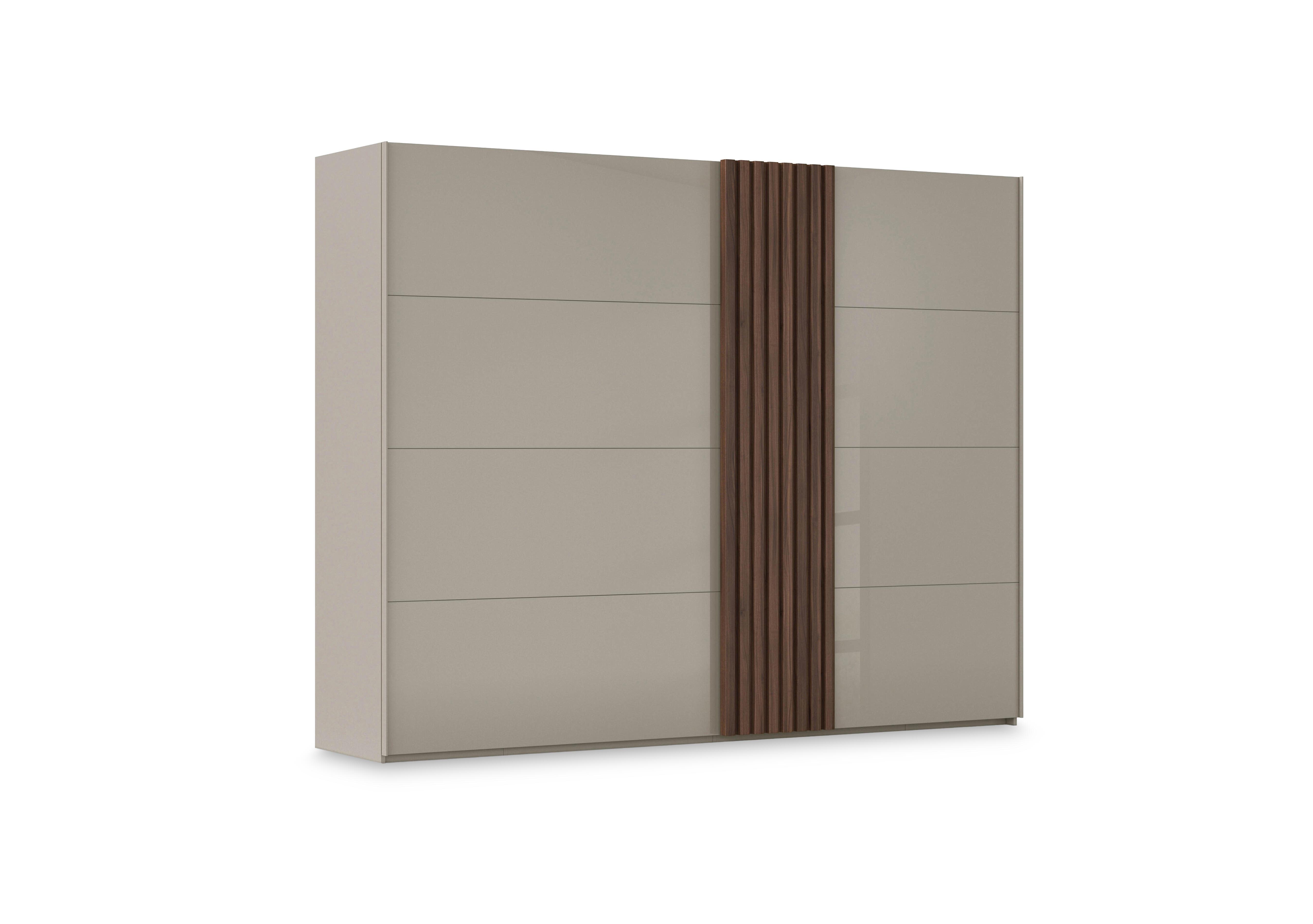 Estella 281cm 2 Door Glass Sliding Wardrobe in Ag977 Fango / Fango Glass on Furniture Village