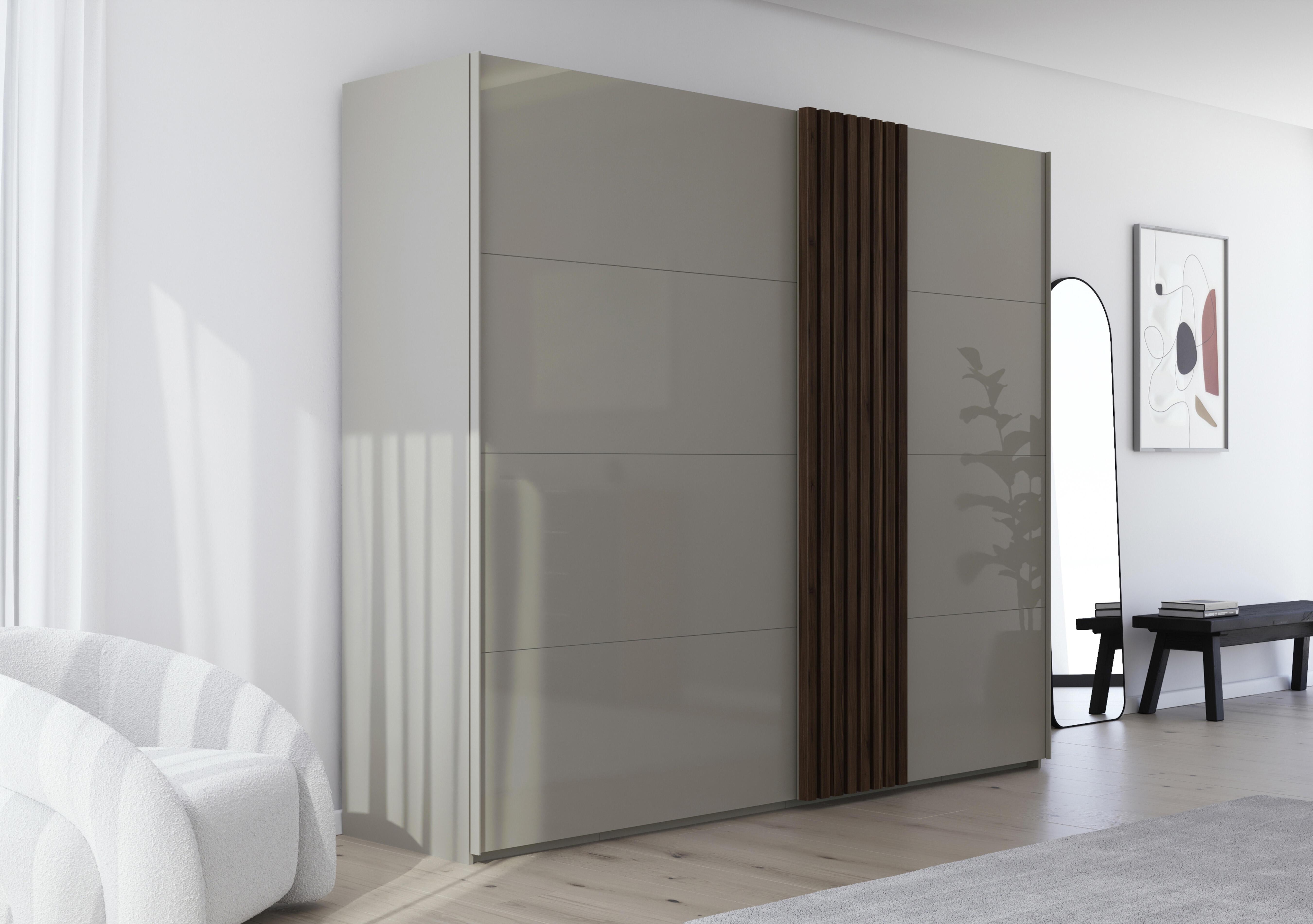 Estella 262cm 2 Door Glass Sliding Wardrobe in  on Furniture Village