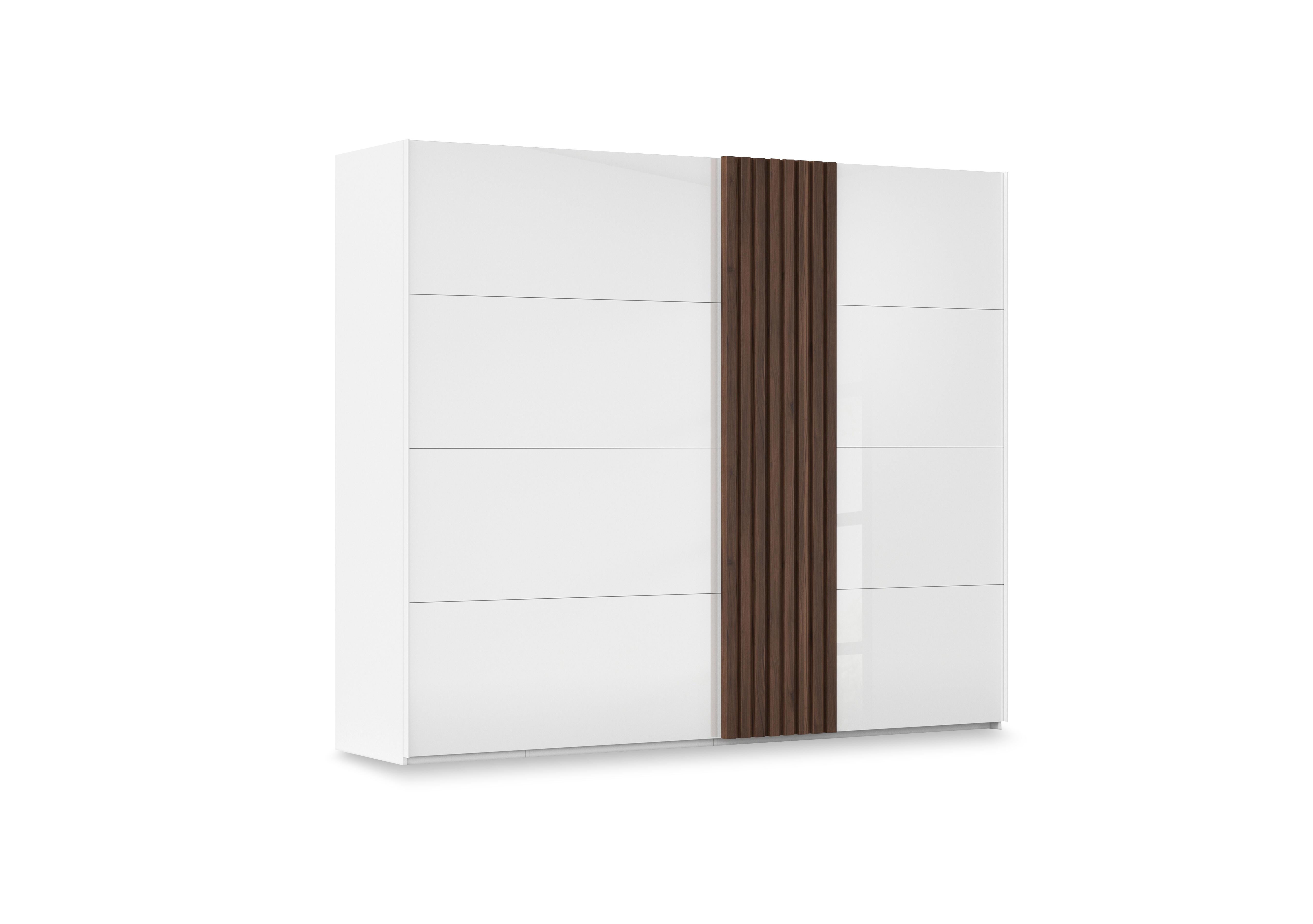 Estella 262cm 2 Door Glass Sliding Wardrobe in Ag971 Alpine White/White Glass on Furniture Village