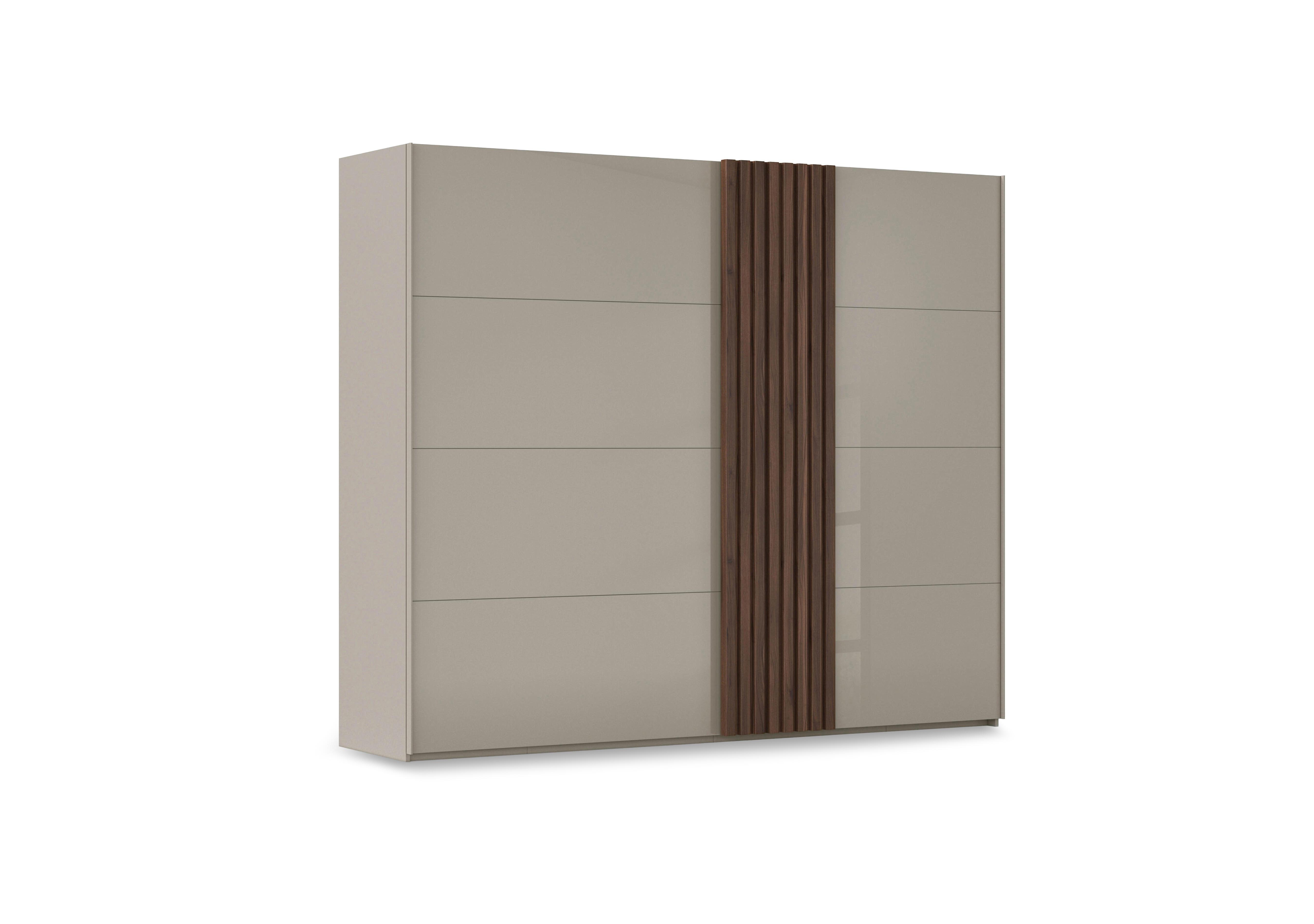 Estella 262cm 2 Door Glass Sliding Wardrobe in Ag977 Fango / Fango Glass on Furniture Village