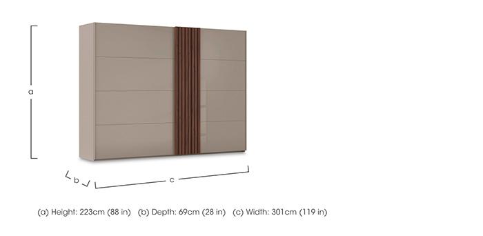 Estella 301cm 2 Door Glass Sliding Wardrobe in  on Furniture Village