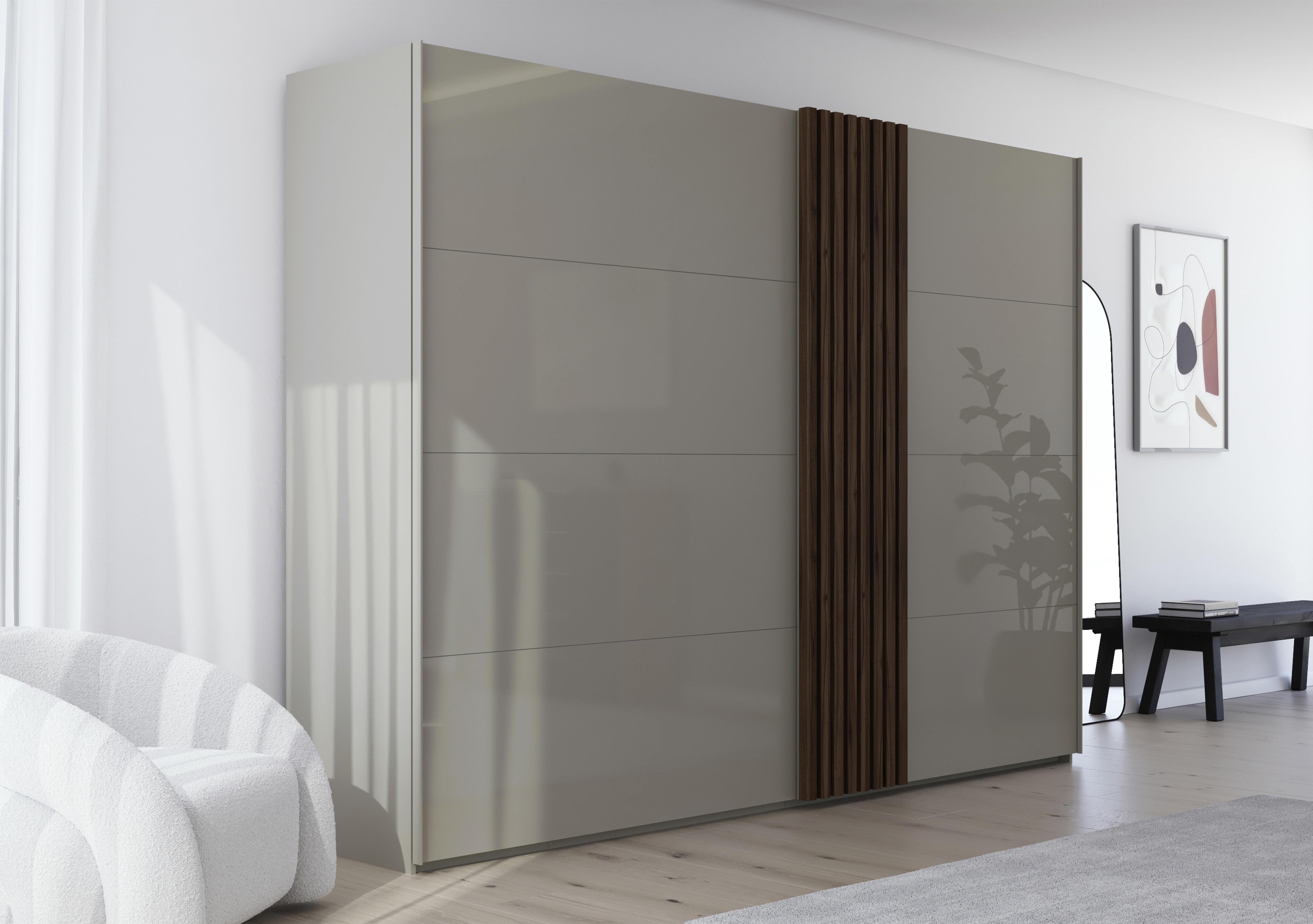 Estella 301cm 2 Door Glass Sliding Wardrobe in  on Furniture Village