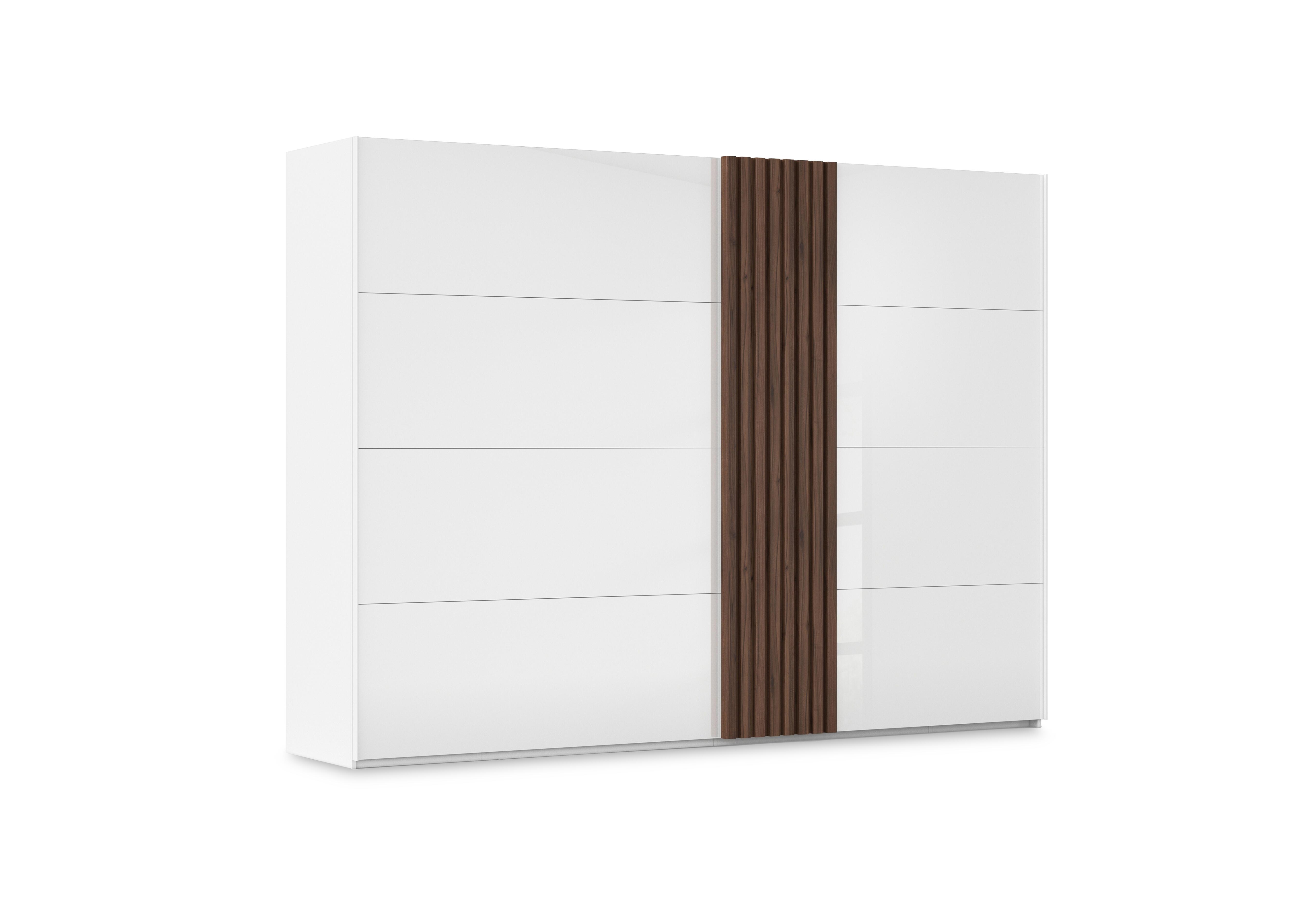 Estella 301cm 2 Door Glass Sliding Wardrobe in Ag971 Alpine White/White Glass on Furniture Village