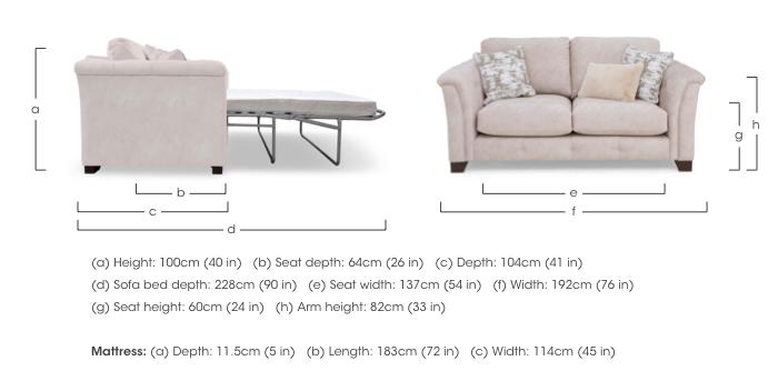 Aura 2 Seater Fabric Classic Back Sofa Bed in  on Furniture Village