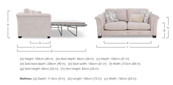 Aura 3 Seater Fabric Classic Back Sofa Bed in  on Furniture Village