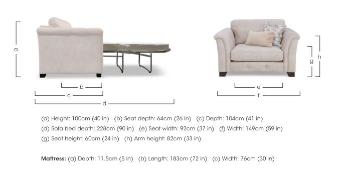 Aura Fabric Classic Back Chair Sofa Bed in  on Furniture Village