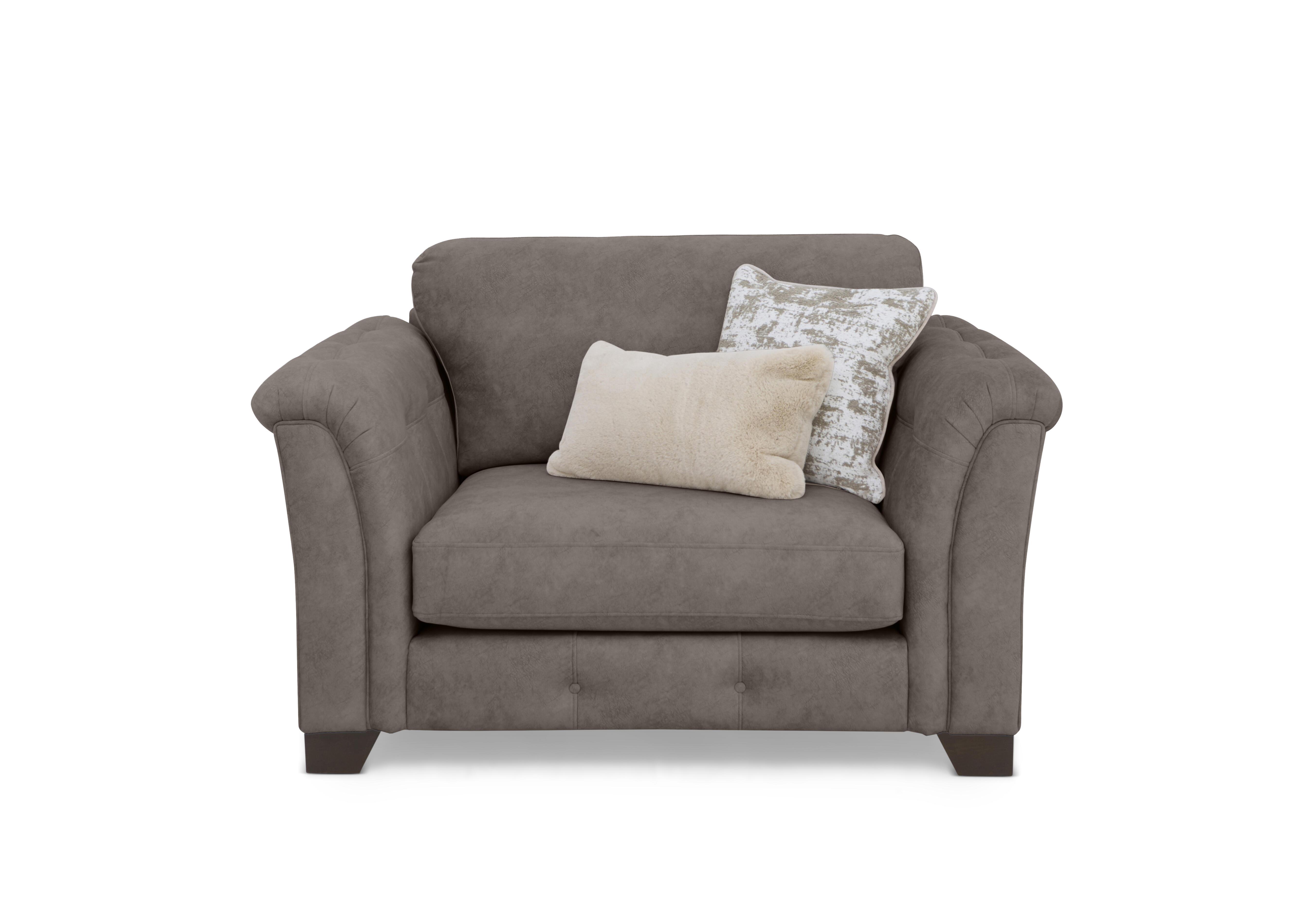 Aura Fabric Classic Back Chair Sofa Bed in Kenzo Chocolate Dw Ft on Furniture Village