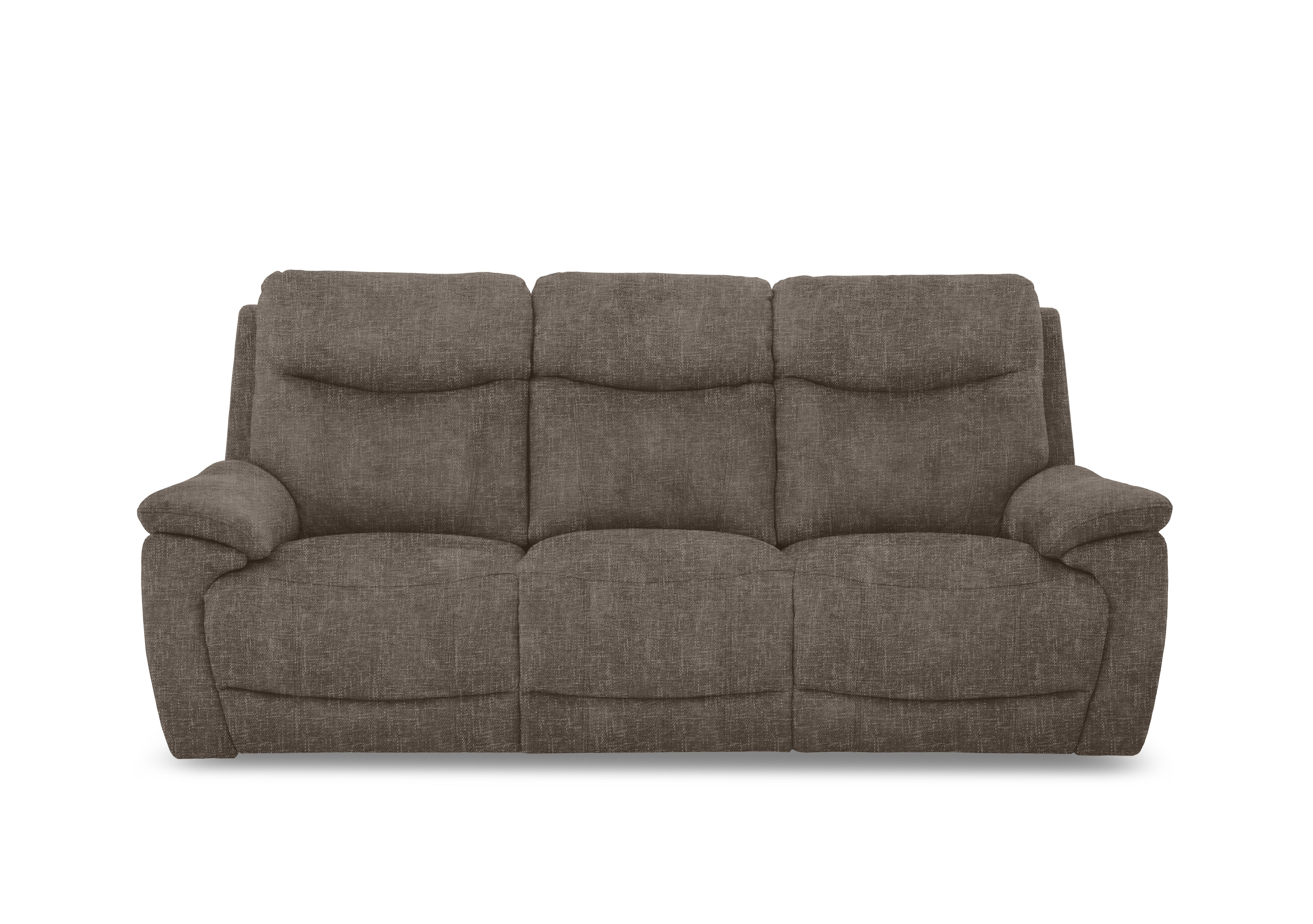 Sloane Fabric 3 Seater 3 Cushion Power Recliner Sofa with Power Headrests in 15445 Anivia Brown on Furniture Village
