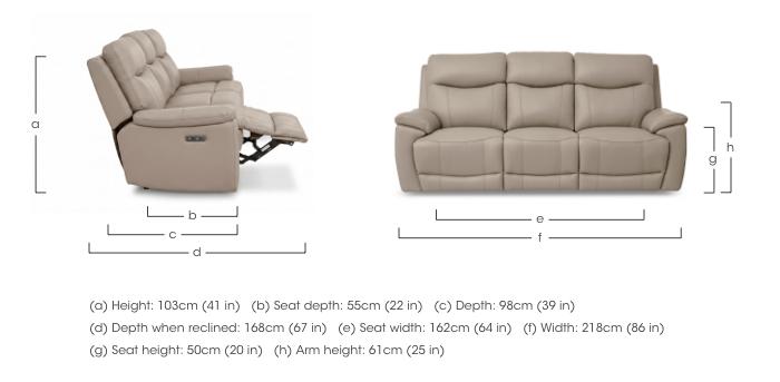 Sloane 3 Seater 3 Cushion Leather Sofa in  on Furniture Village