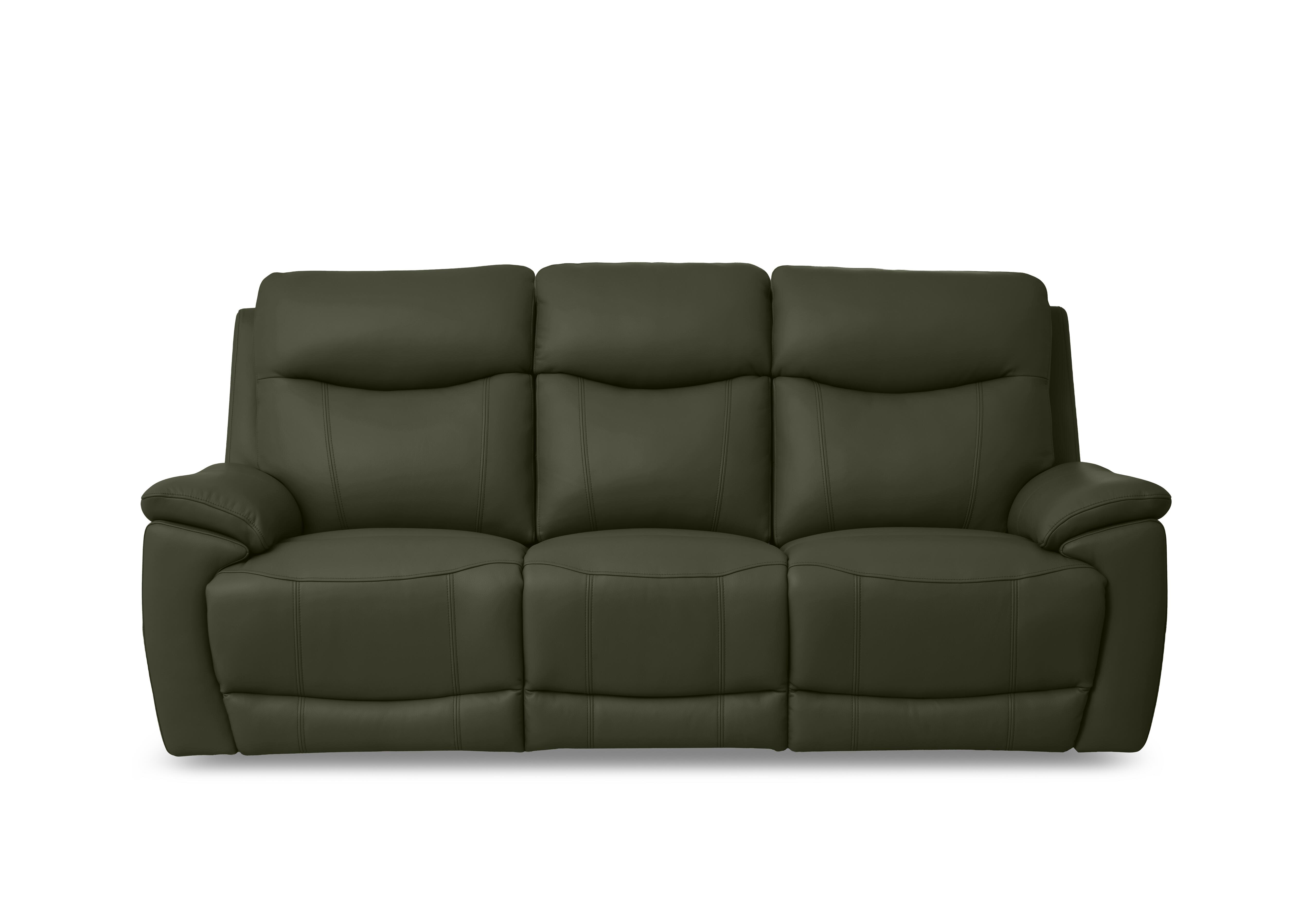 Sloane 3 Seater 3 Cushion Leather Sofa in Cat-40/10 Oslo Pine on Furniture Village