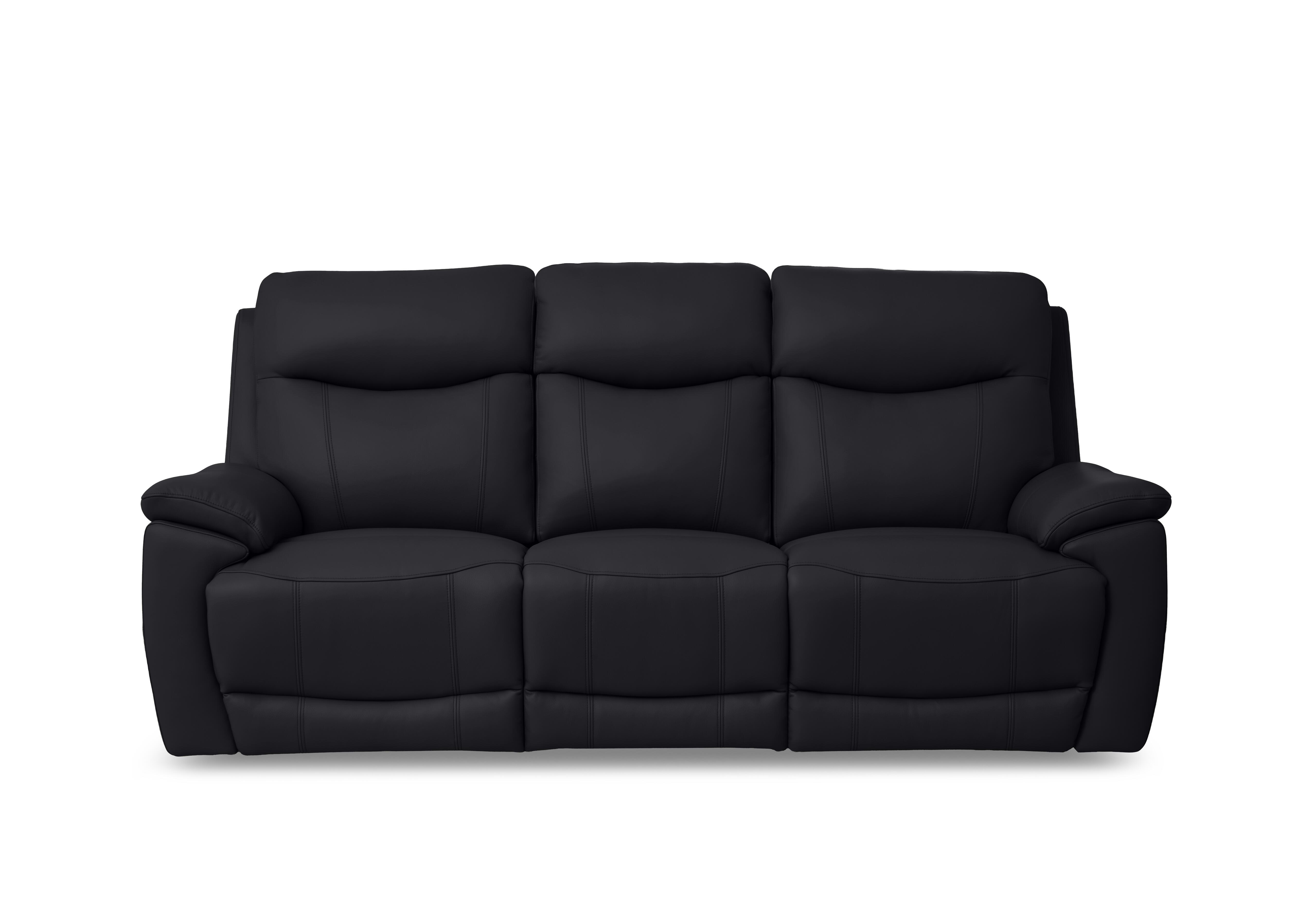 Sloane 3 Seater 3 Cushion Leather Sofa in Cat-60/18 Lavender Grey on Furniture Village