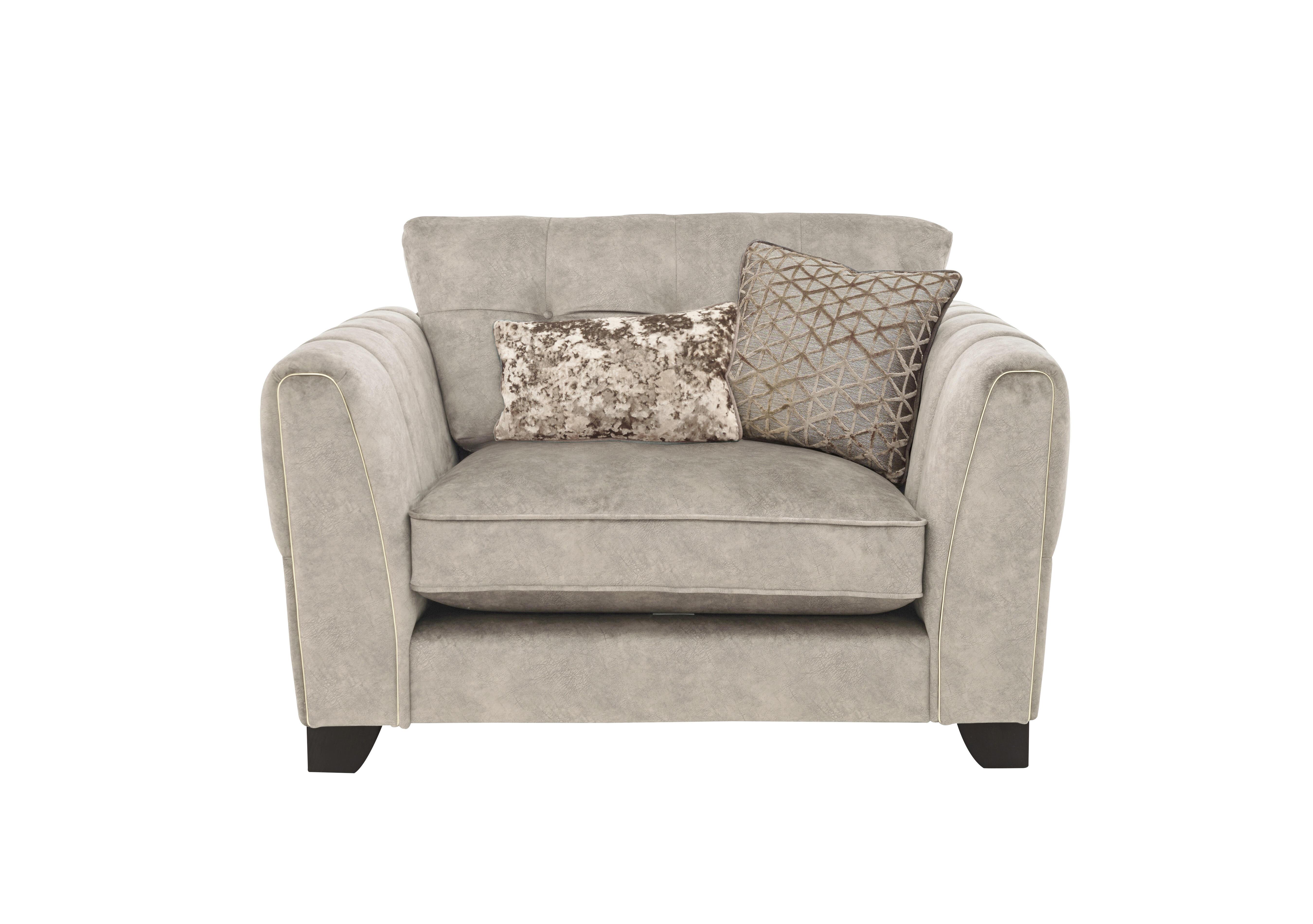 Mariah Fabric Classic Back Chair Sofa Bed in Dapple Cream-Tri Brass Insert on Furniture Village