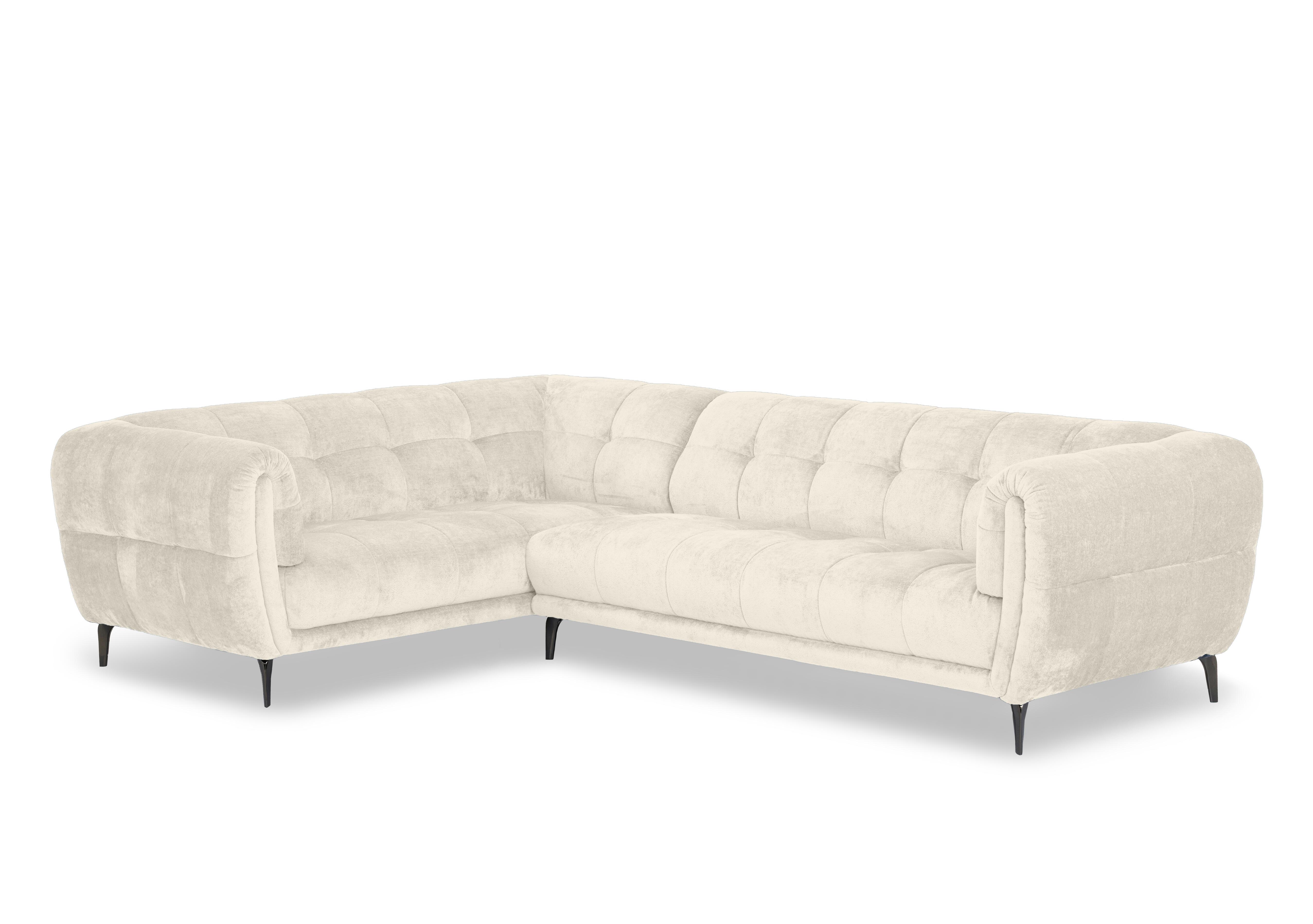 Sienna Fabric Corner Sofa in Hudson Ivory 25102 on Furniture Village