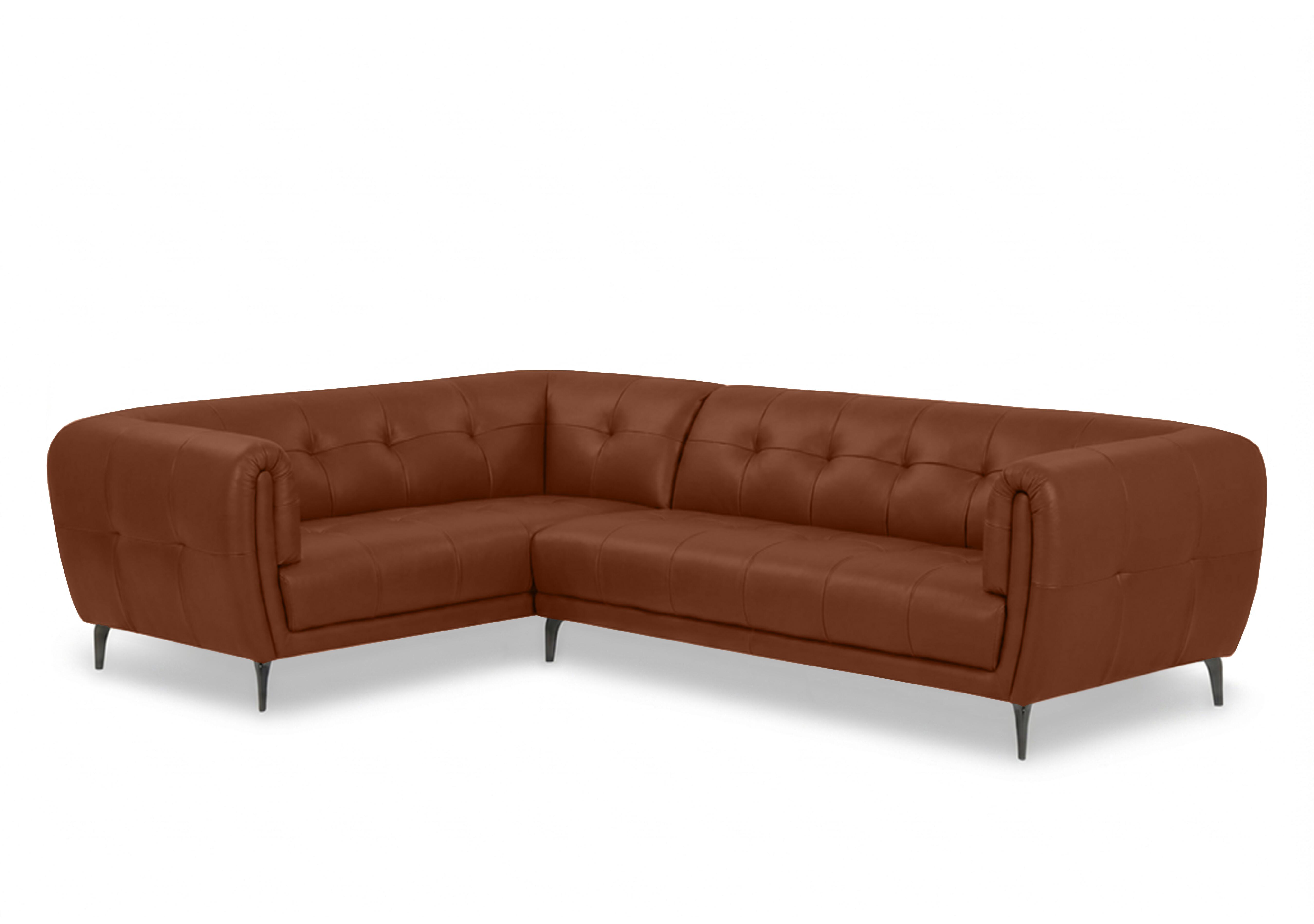 Sienna Leather Corner Sofa in Montana Butterscotch Cat-60/07 on Furniture Village