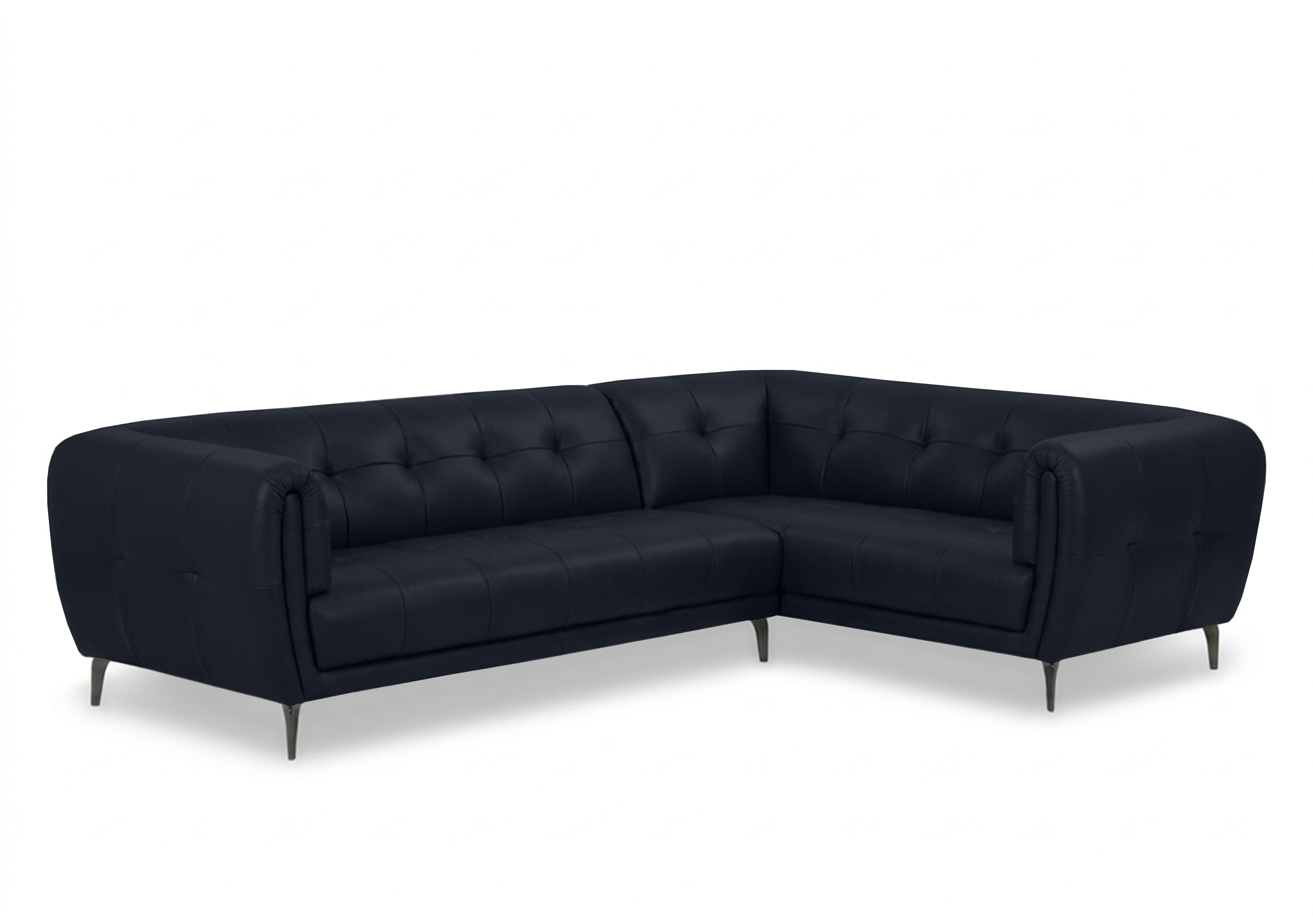 Sienna Leather Corner Sofa in Montana Navy Cat-60/24 on Furniture Village