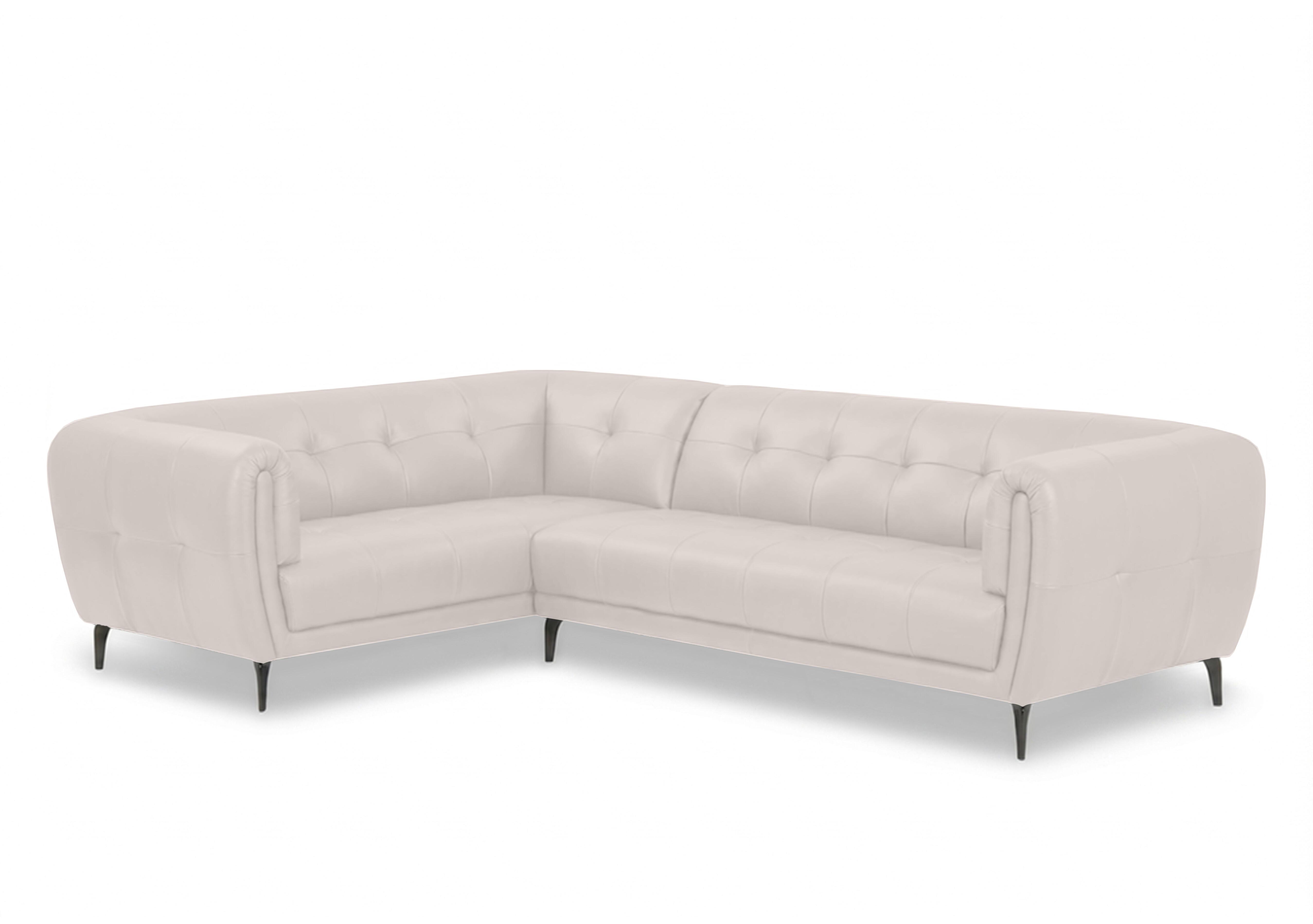 Sienna Leather Corner Sofa in Oslo Cotton Cat-40/13 on Furniture Village