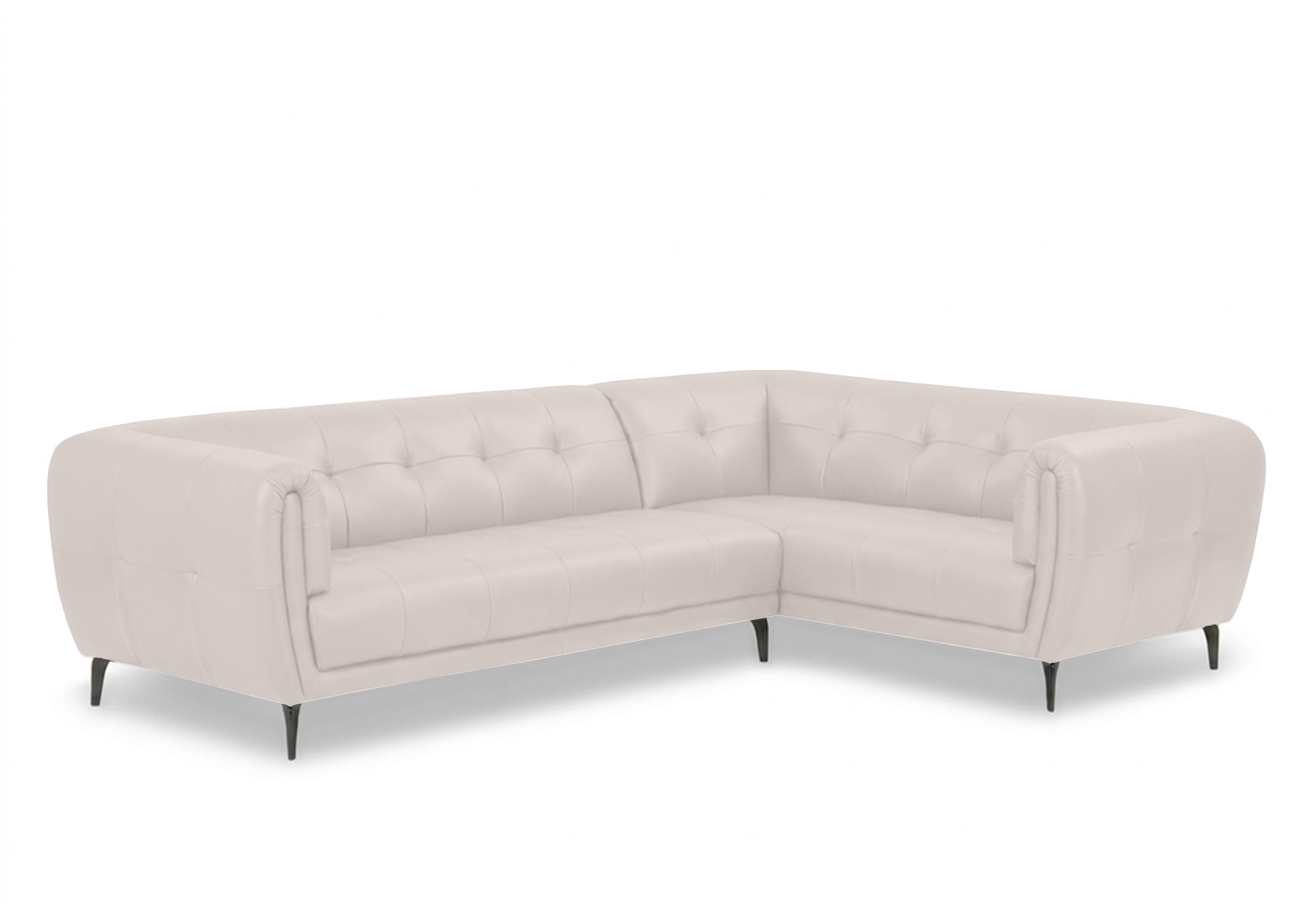 Sienna Leather Corner Sofa in Oslo Cotton Cat-40/13 on Furniture Village