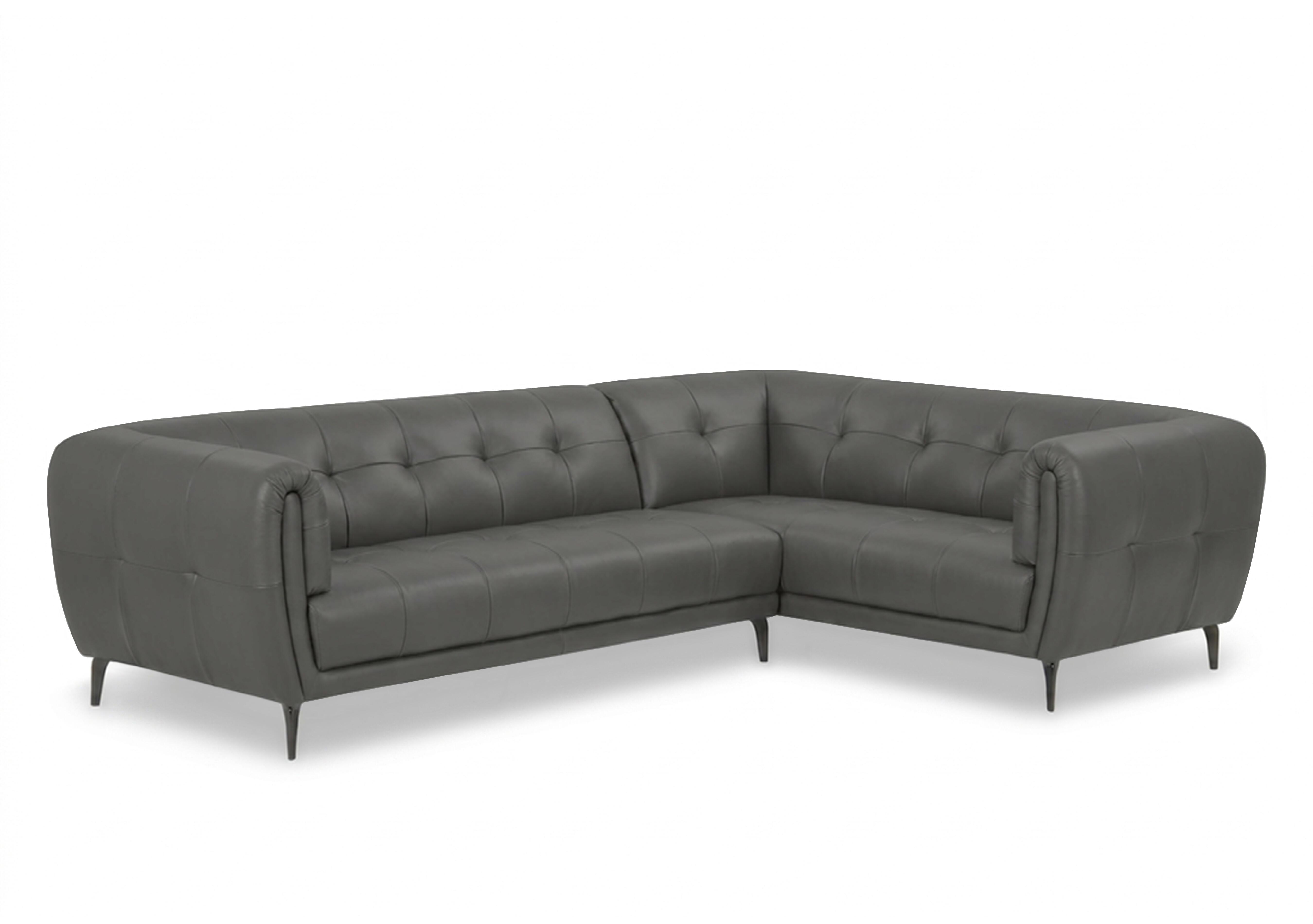 Sienna Leather Corner Sofa in Oslo Elephant Cat-40/15 on Furniture Village