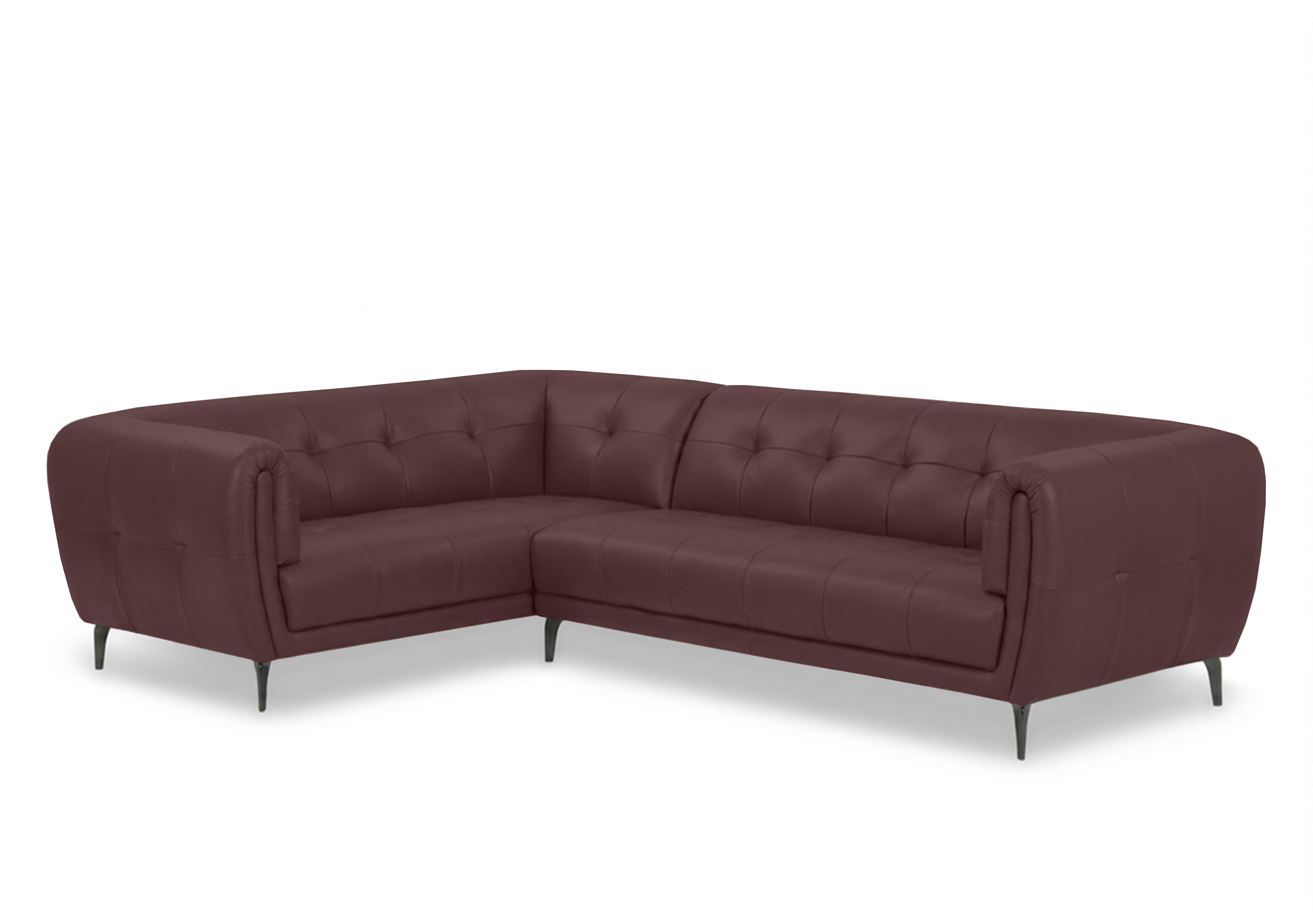 Sienna Leather Corner Sofa in Oslo Mulberry Cat-40/30 on Furniture Village