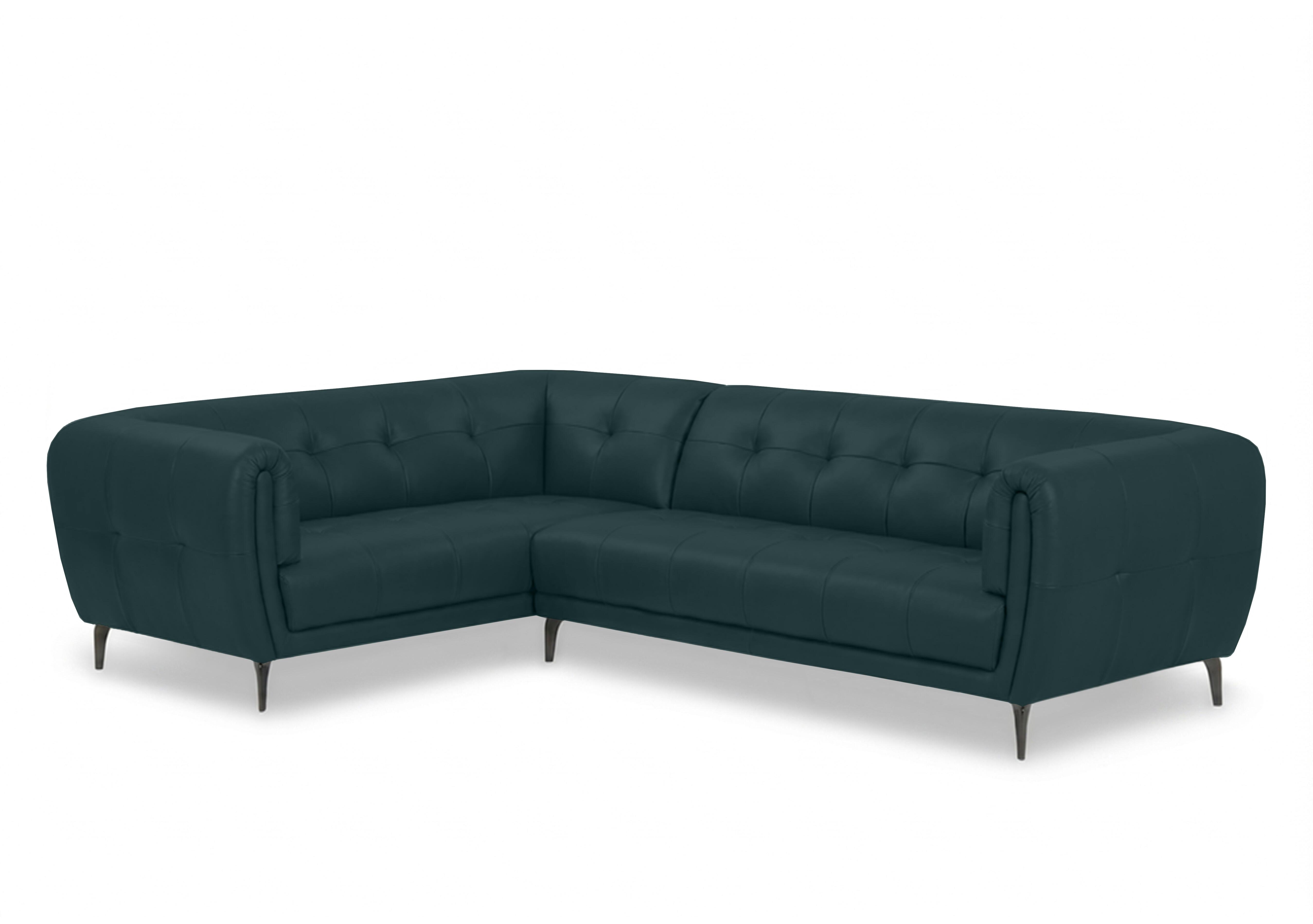 Sienna Leather Corner Sofa in Oslo Peacock Cat-40/09 on Furniture Village