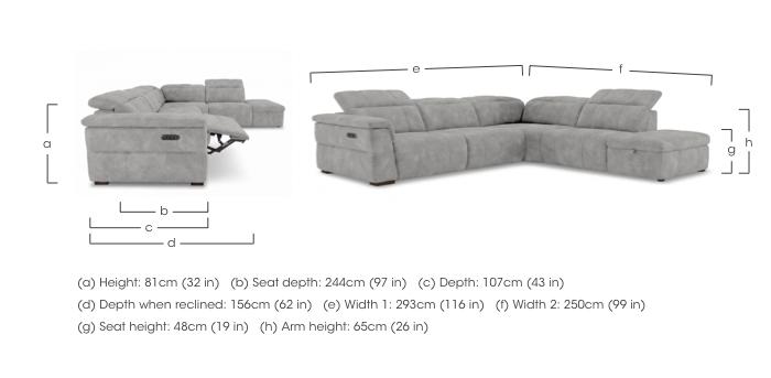 Inca Fabric Power Recliner Corner Sofa with Power Headrests and Storage Chaise End in  on Furniture Village