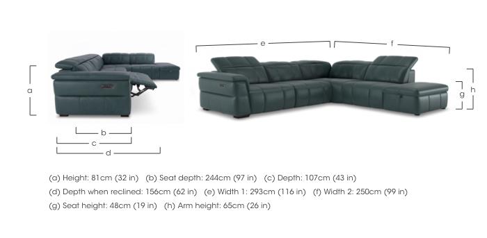 Inca Leather Power Recliner Corner Sofa with Power Headrests and Storage Chaise End in  on Furniture Village